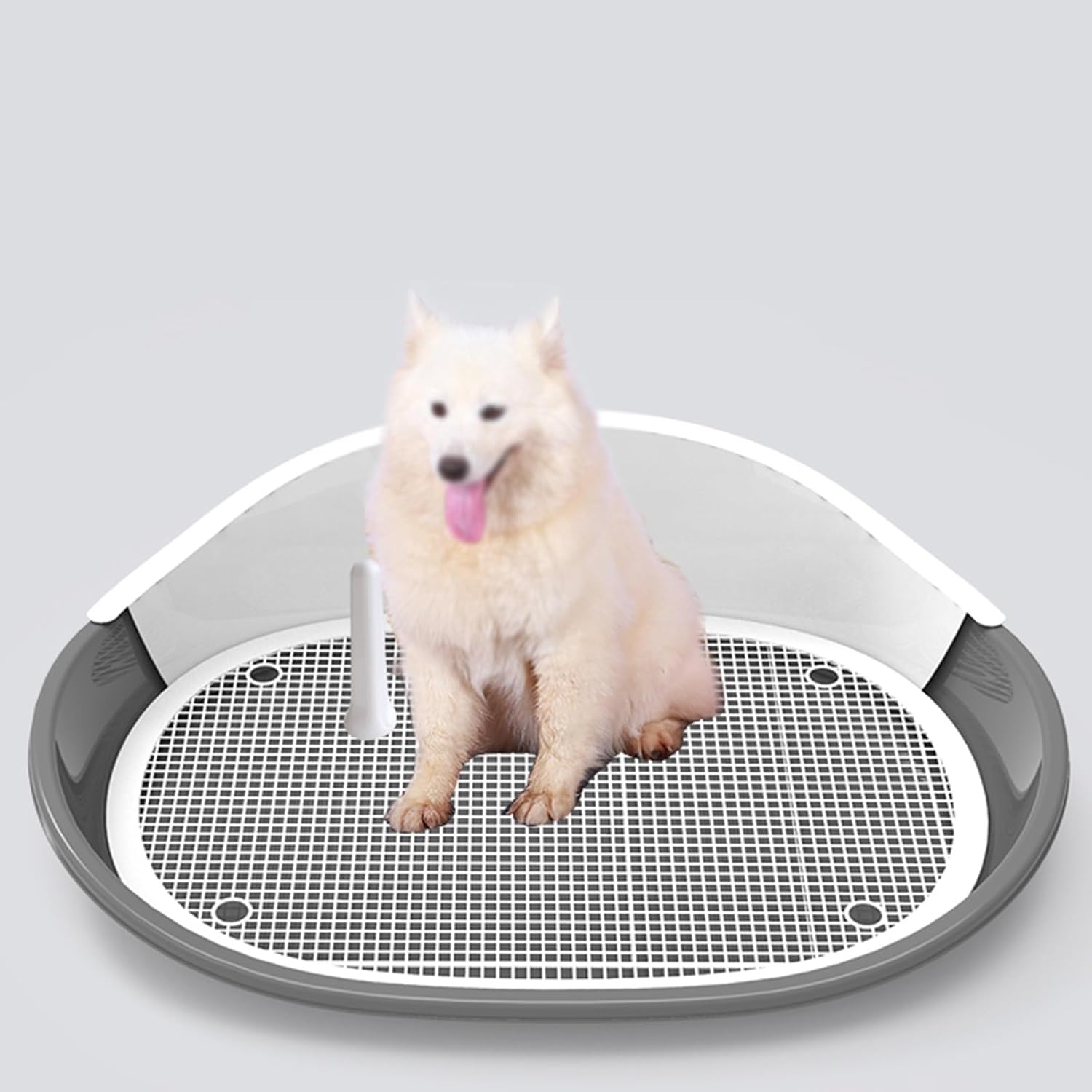 57x42x16centimetre/22.4x16.5x6.7" Portable Dog Potty Dog Toilet Training Tray Urinal with Urinal Riser Pet Potty with Grate Raised Wall Panels Removable Design for Puppies Spot Pottying(Brown)
