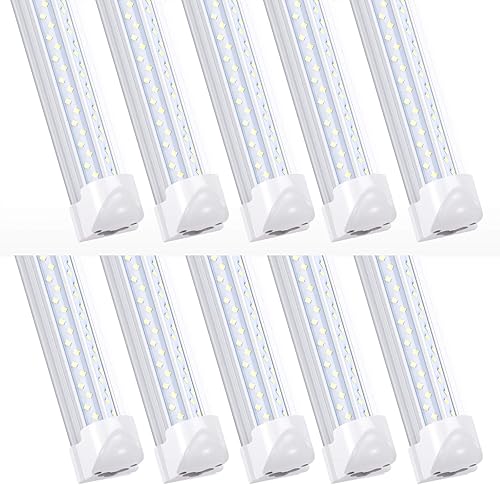 LIGHEART Lámpara de tienda enlazable de 120 W bombillas LED integradas T8 de 8 pies en forma de V de 270 grados luz LED de 8 pies para garaje tienda