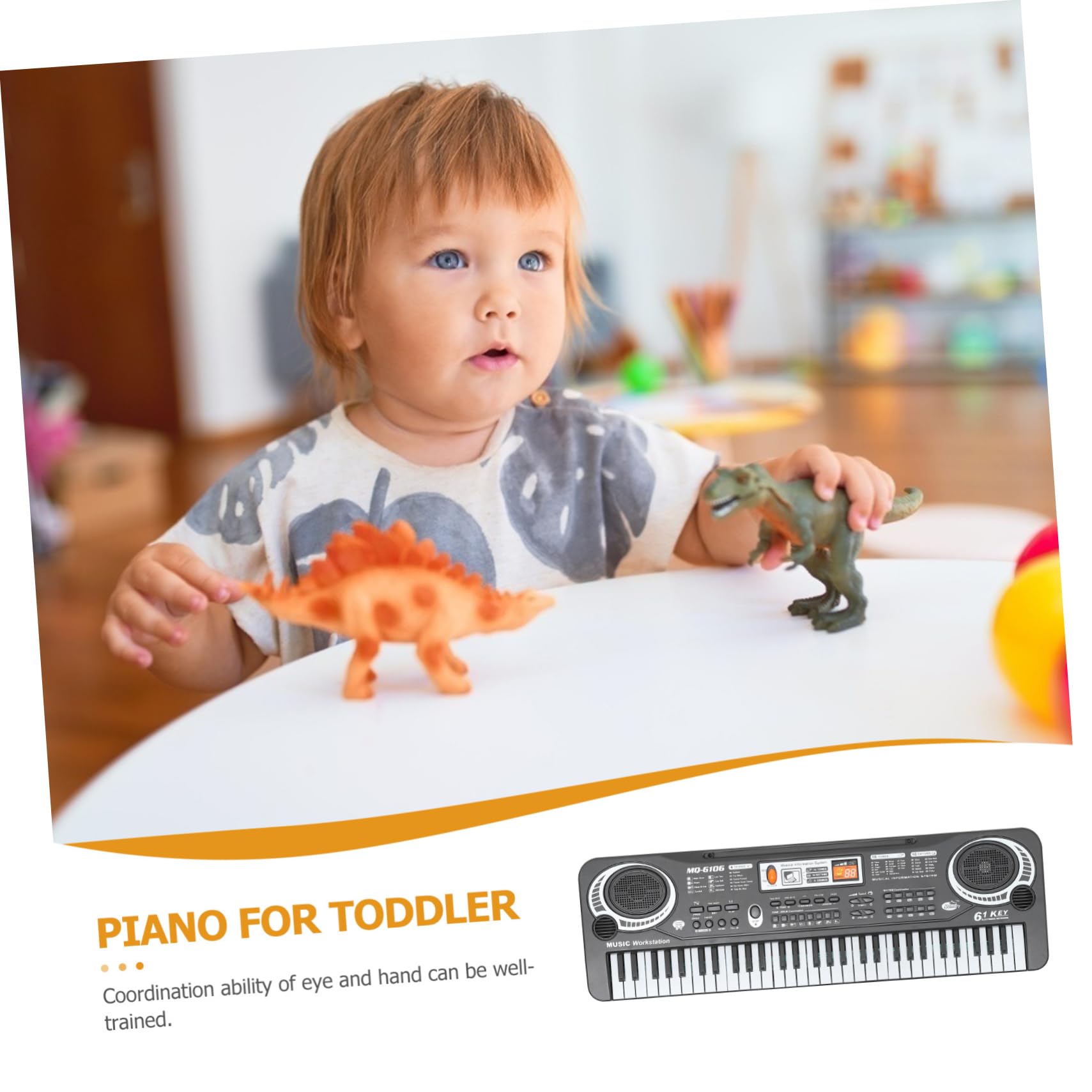 Pianola Giocattolo Elettronica 61 Tasti Abs Nera per Ragazzo Ragazza | Multifunzione per Apprendimento Musicale, Riconoscimento Vocale e Ascolto