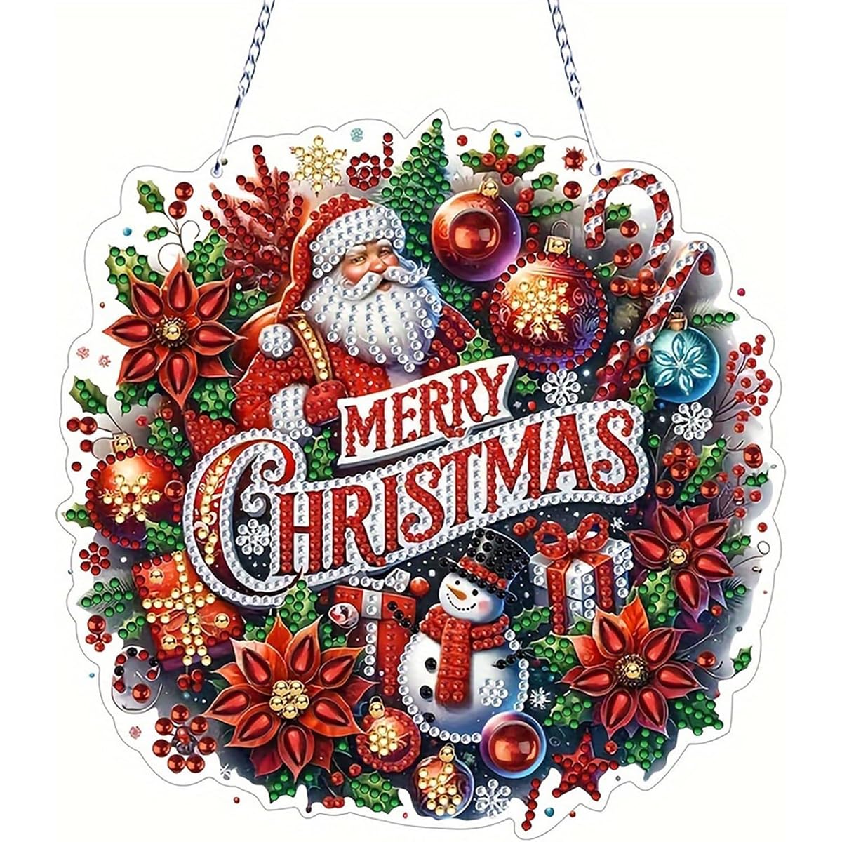 HASTHIP Christmas Diamond Painting Kit Santa Claus Door Decor 19x19cm