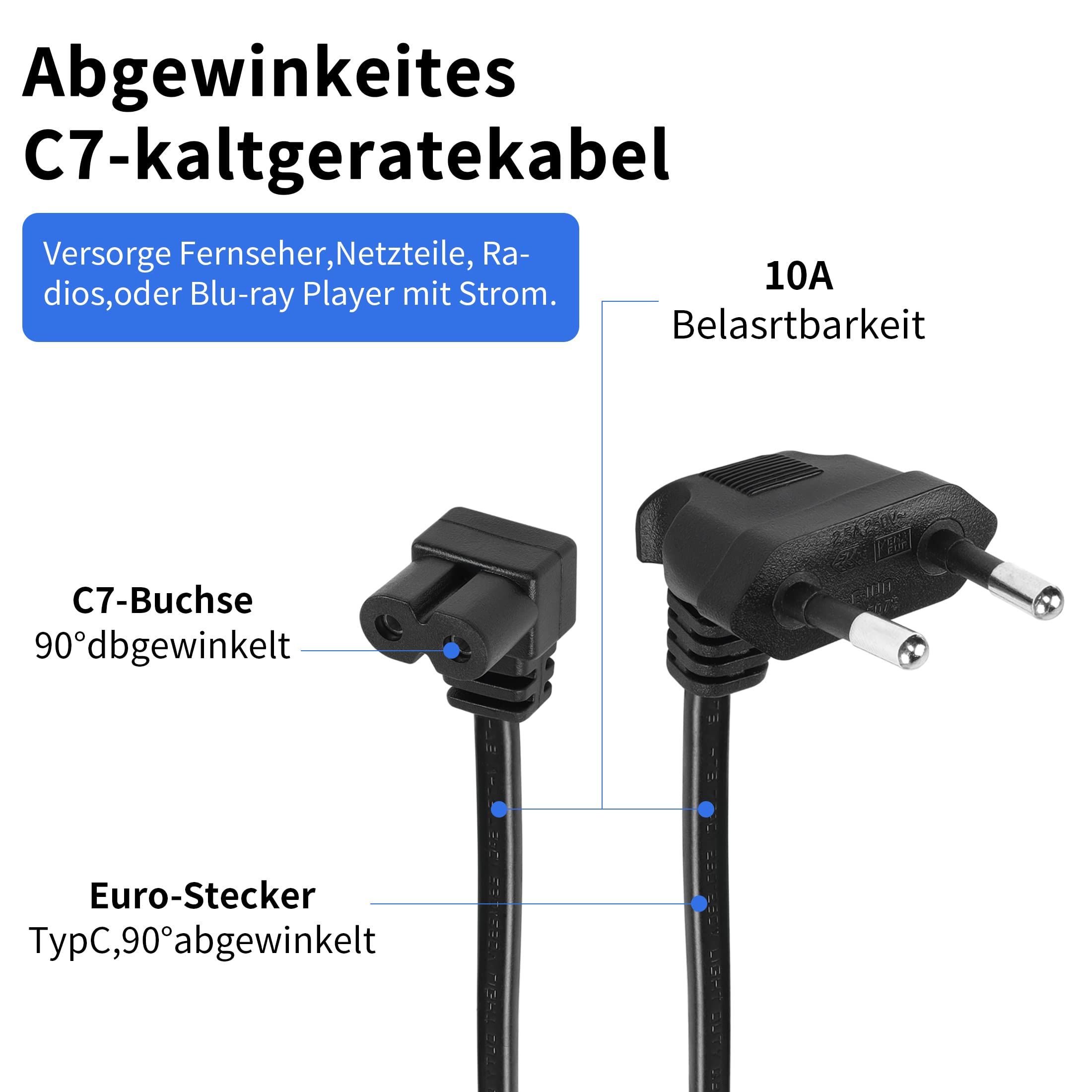 ROBOT COUPE 89136 ANSCHLUSSLEITUNG EASY PLUG EUR SAV CEE7/17 2-POLIG Netzkabel
