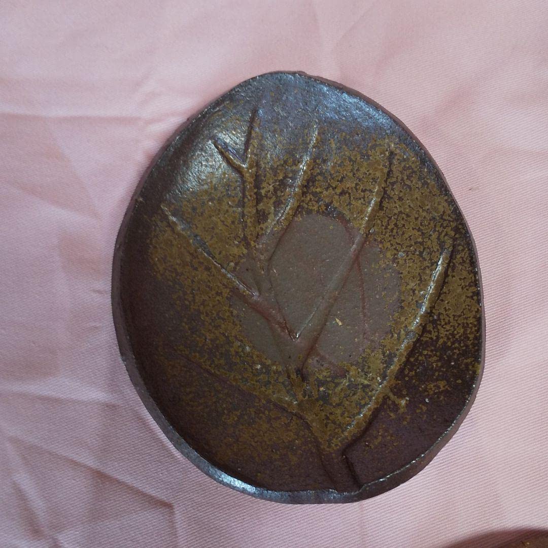 備前焼 橋本和哉作 葉皿三枚組