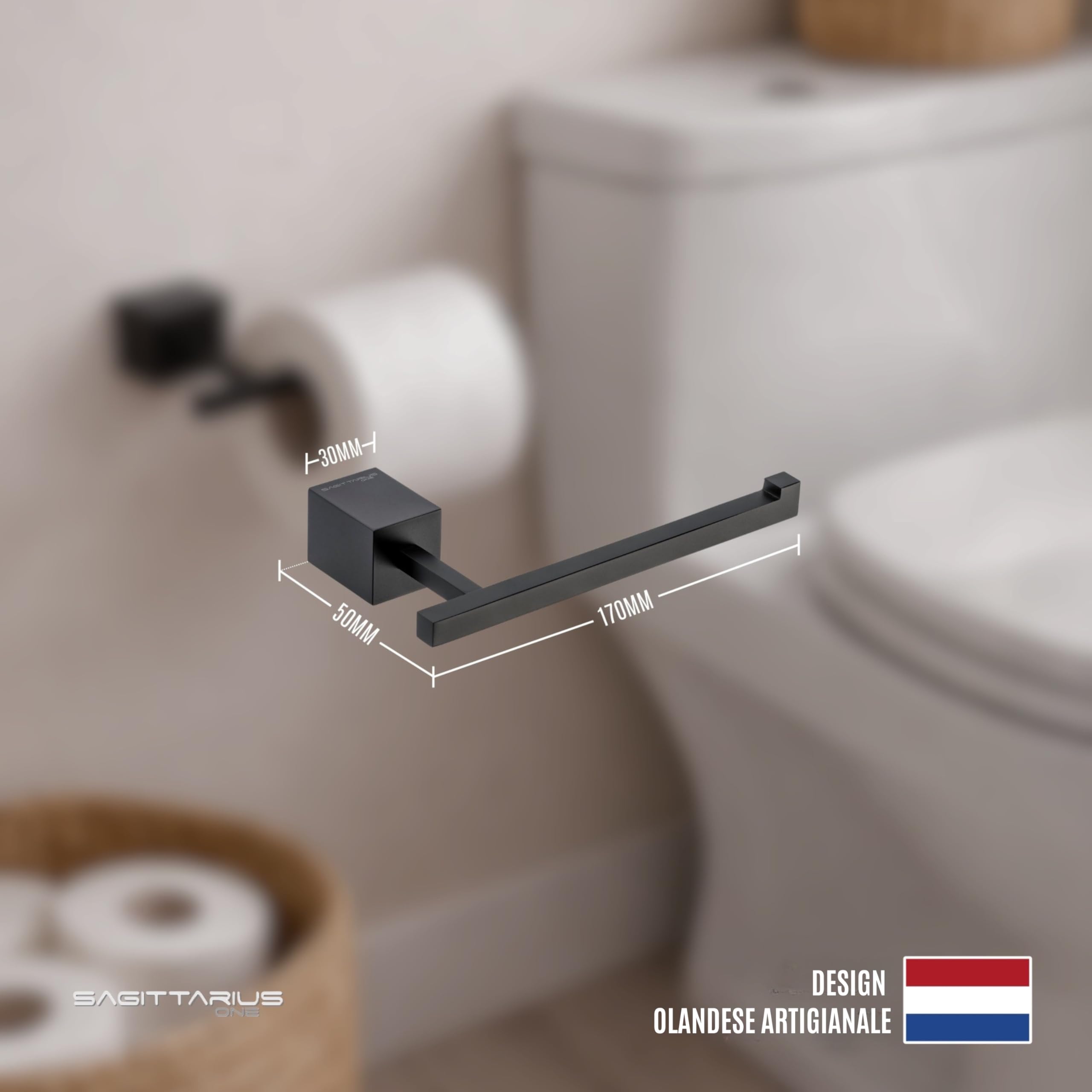 Portarotolo Da Parete 141S1 – Zinco Cromato, Design Moderno, Per Carta Igienica 4 Strati, Facile Installazione