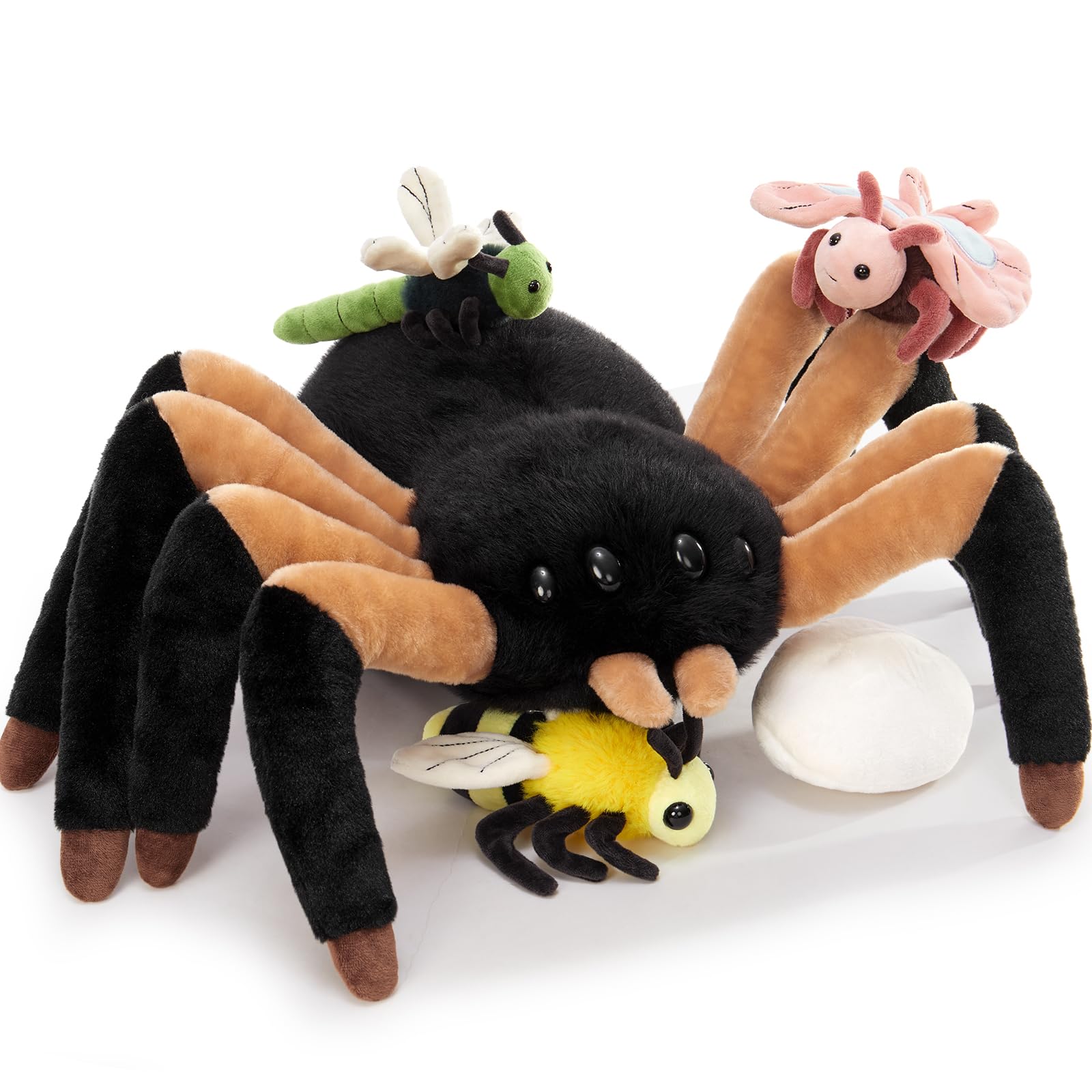 MorisMos 4Pcs Big Spider Teddy Soft Toy, 40cm Big Spider with 3 Cuddly Baby Inside, Large Fluffly Realistic Kawaii Plush Gift for Kids Birthday — view 26