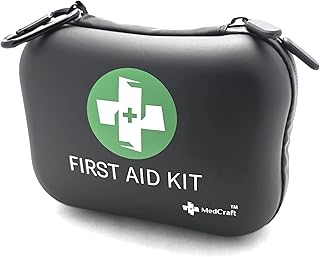 Travel Size 120 Piece First Aid Kit for Camping, Hiking, Boating, or Car- Perfect for Dorm Room Essentials, Boat Accessori...