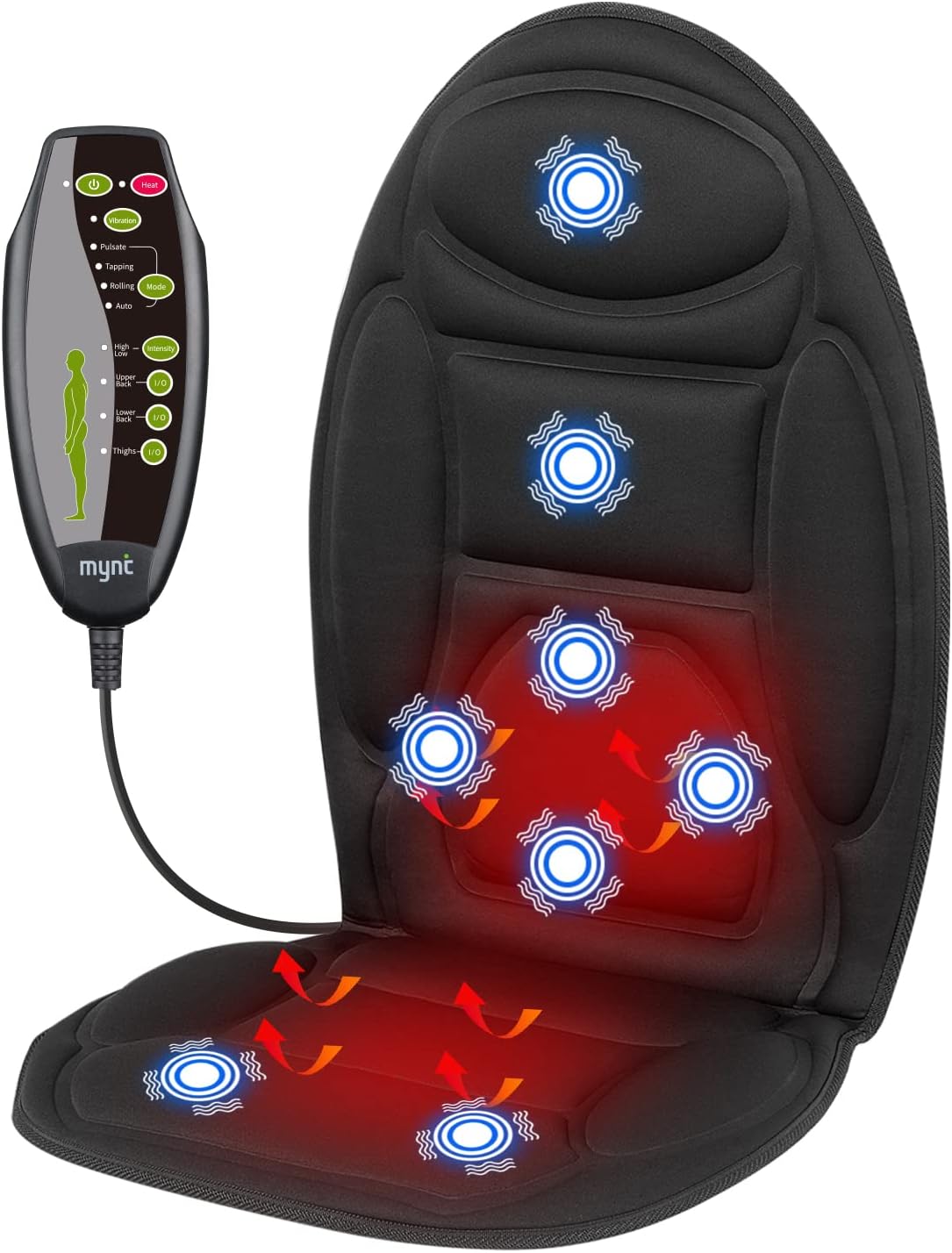 Seat Massager with Heat, Vibrating Back Massager for Chair
