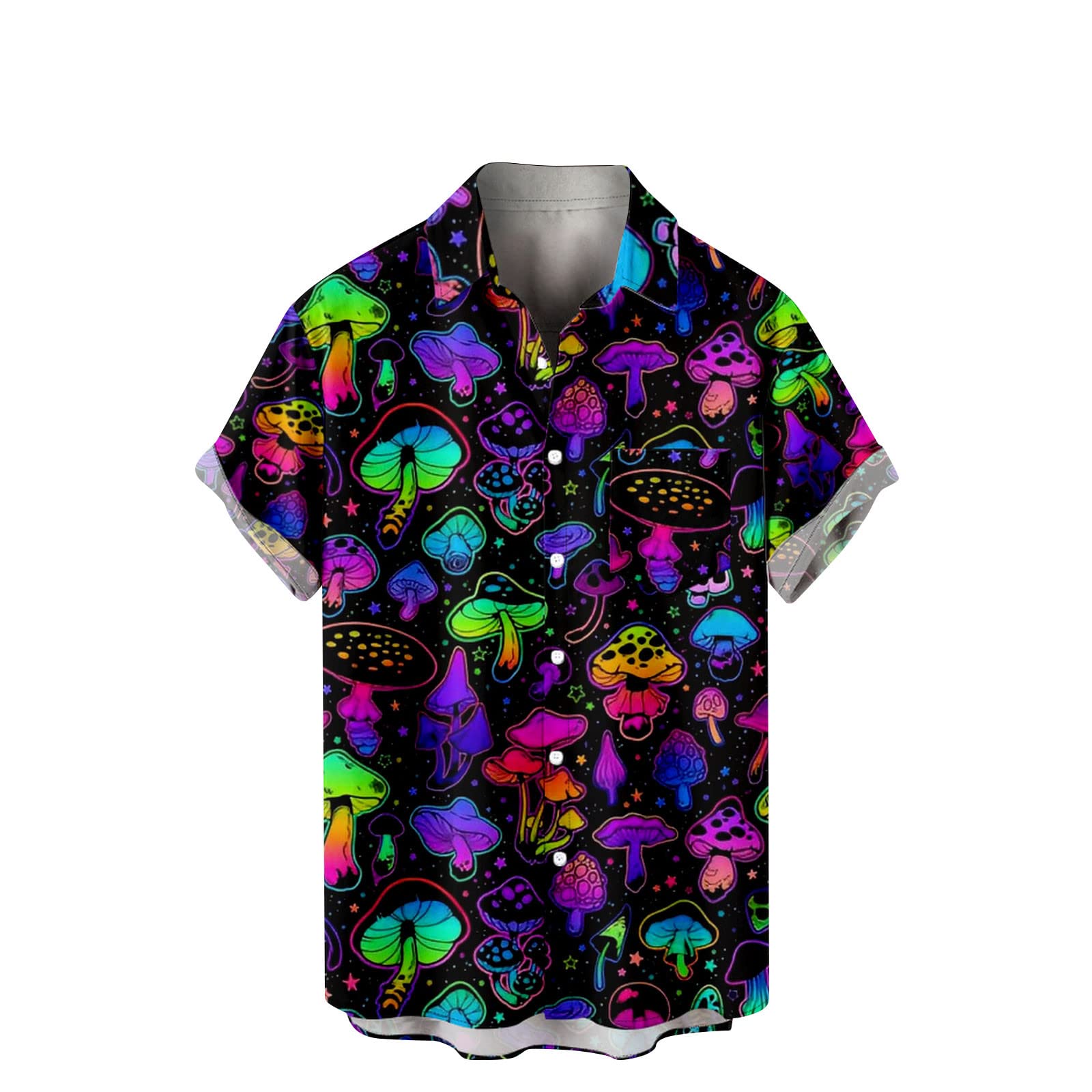 NUSGEAR 2023 Camisas Manga Corta Hombre, Verano Hawaii 3D Tropical Impresión Moda Casual Cuello en V Cárdigan Botones T-Shirt Blusas Camisas Suelto Camiseta Original Playa básic Tops Vacaciones