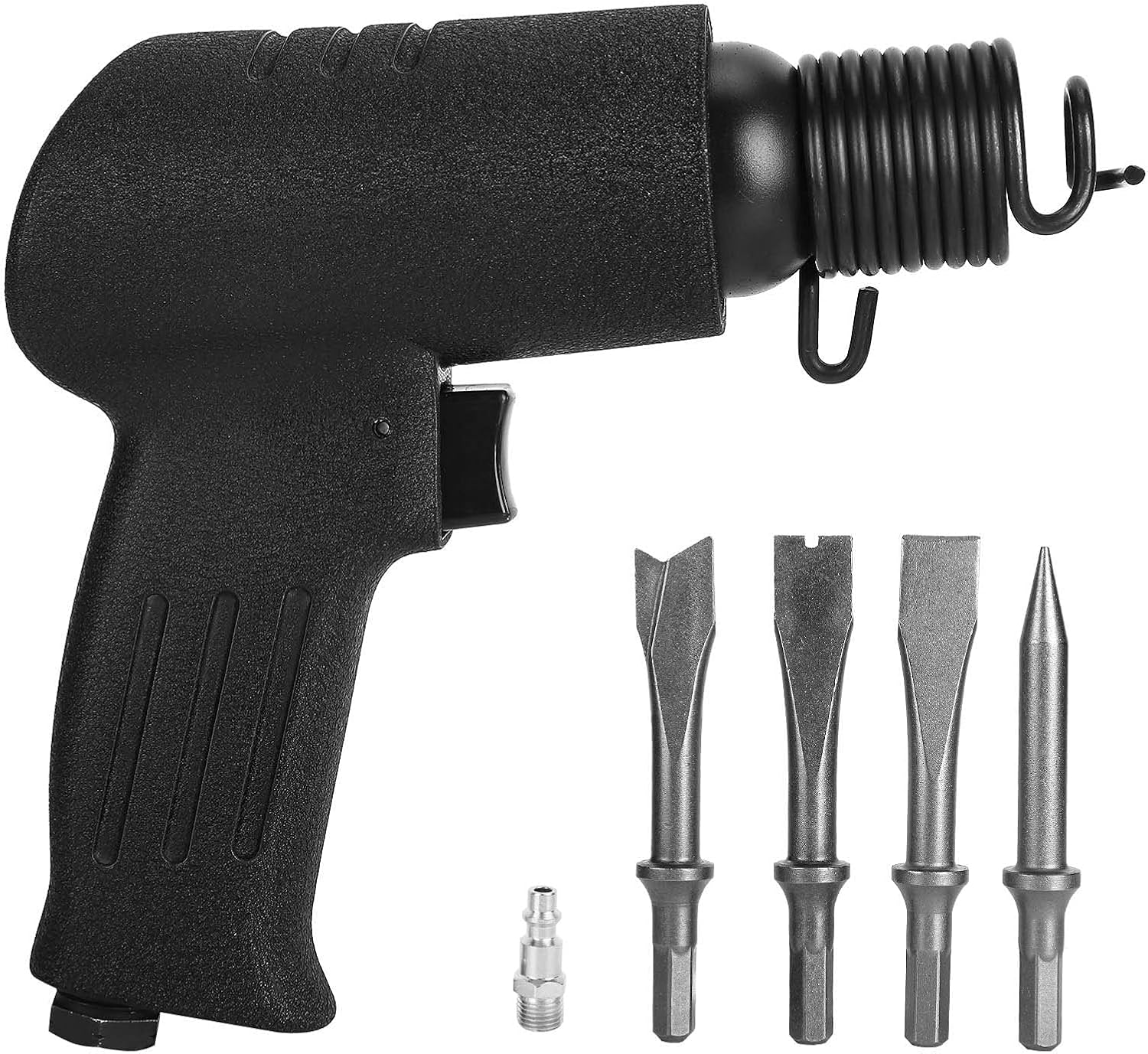 KP - 762 Air Chisel Shovel, Pneumatic Hammer Tool Set with 4 Chisel Heads, 4200bpm Impact Speed for Cutting Shovelling Slotting, Alloy Steel Construction for Heavy Duty Work (US Style)