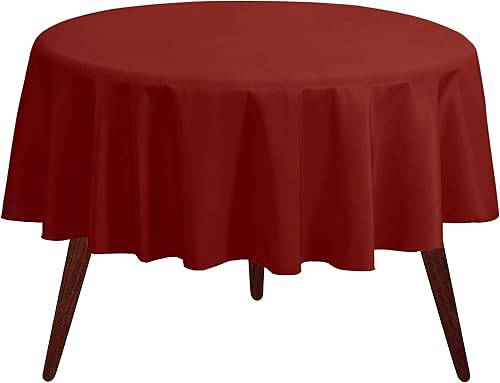 Gee Di Moda Mantel redondo de 70 pulgadas para mantel circular en poliéster lavable naranja quemado, ideal para mesa de bufé, fiestas, cenas de