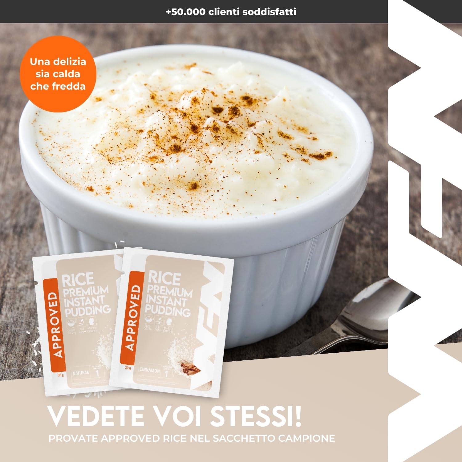 WFN Approved Rice Pudding - Naturale - 3 kg - Budino di riso istantaneo senza additivi - Prodotto e testato in laboratorio in Germania