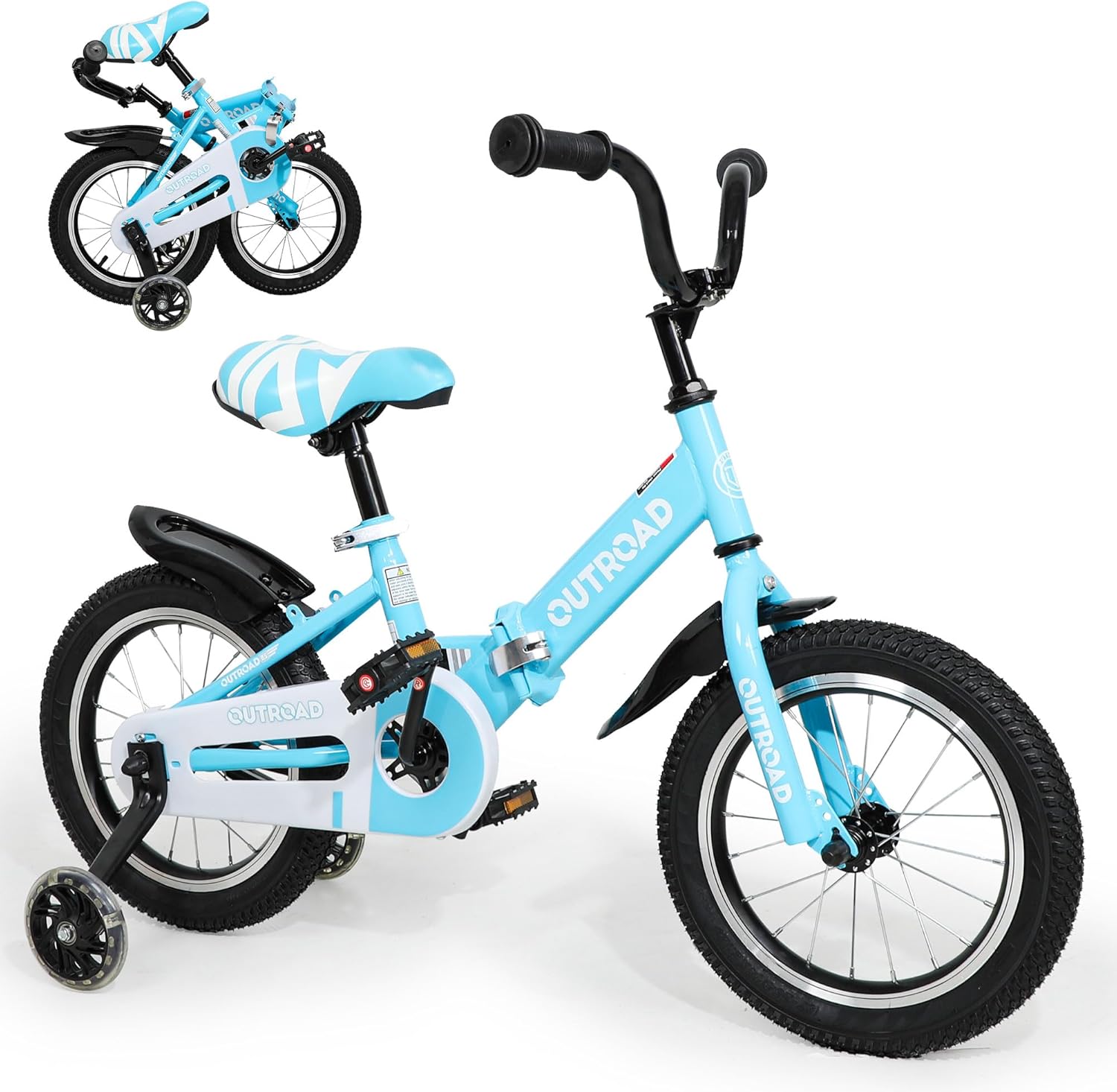 Outroad – Bicicleta infantil para niños y niñas de 3 a 9 años, bicicleta para niños de 14, 16 y 18 pulgadas, con ruedas de entrenamiento, bicicletas