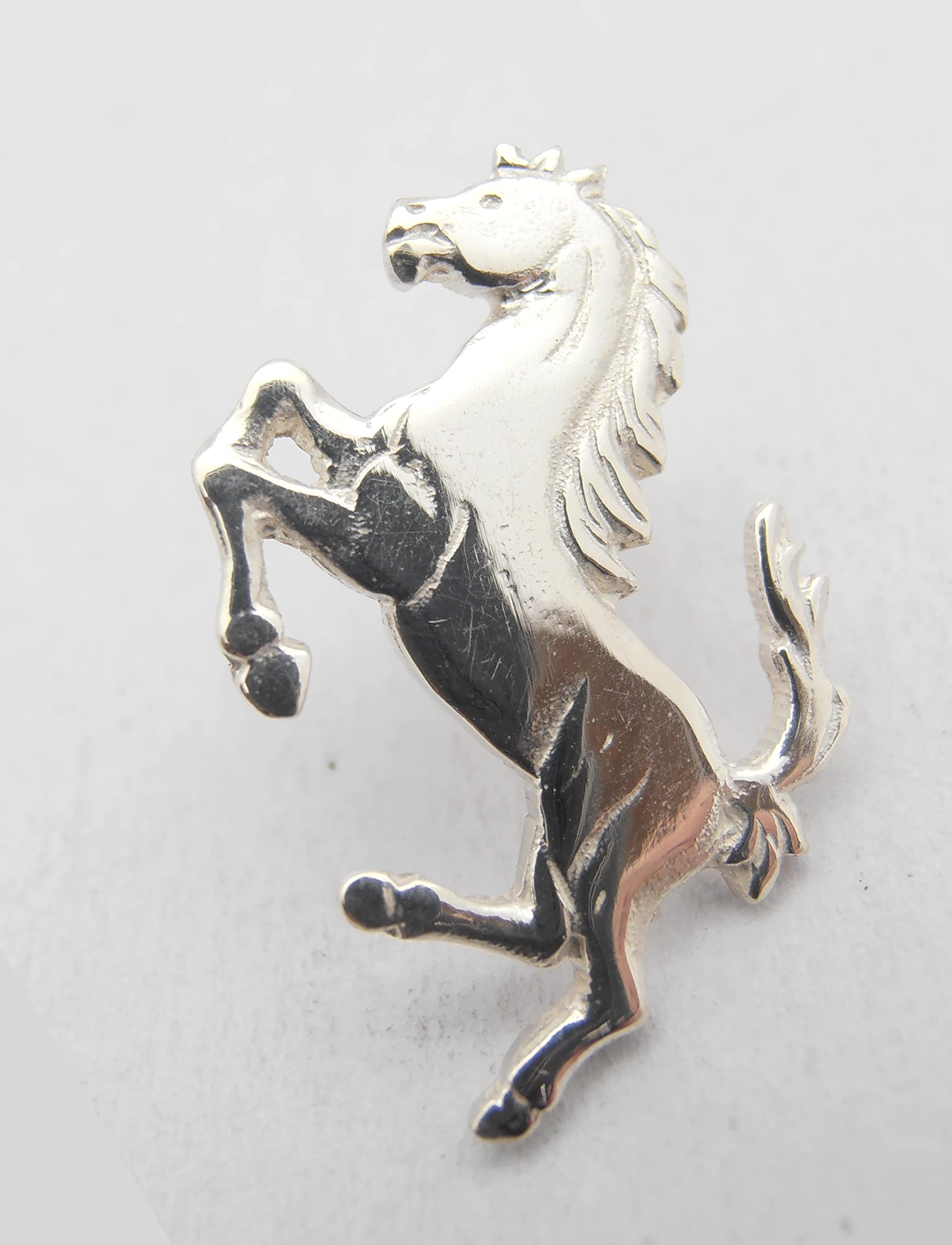 Cavallino Rampante : Spilla da giacca in Argento 925 - Scuderia - Cavallo - stemma - simbolo