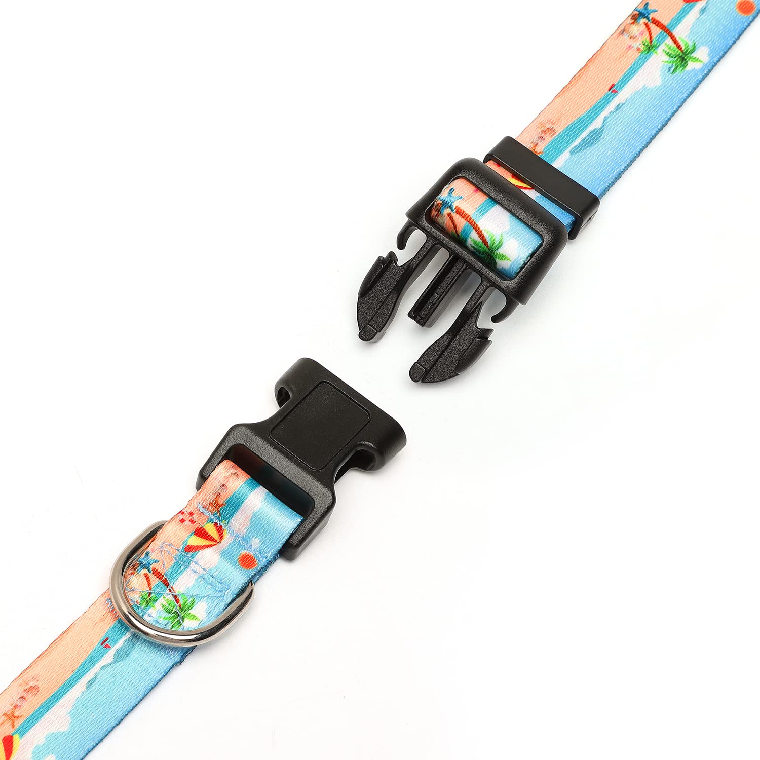 Adjustable Dog Collar with Patterns, Ultra Comfy Soft Nylon Breathable Pet Collar for Small Medium Large Dogs (L, Floral Orange) — view 128