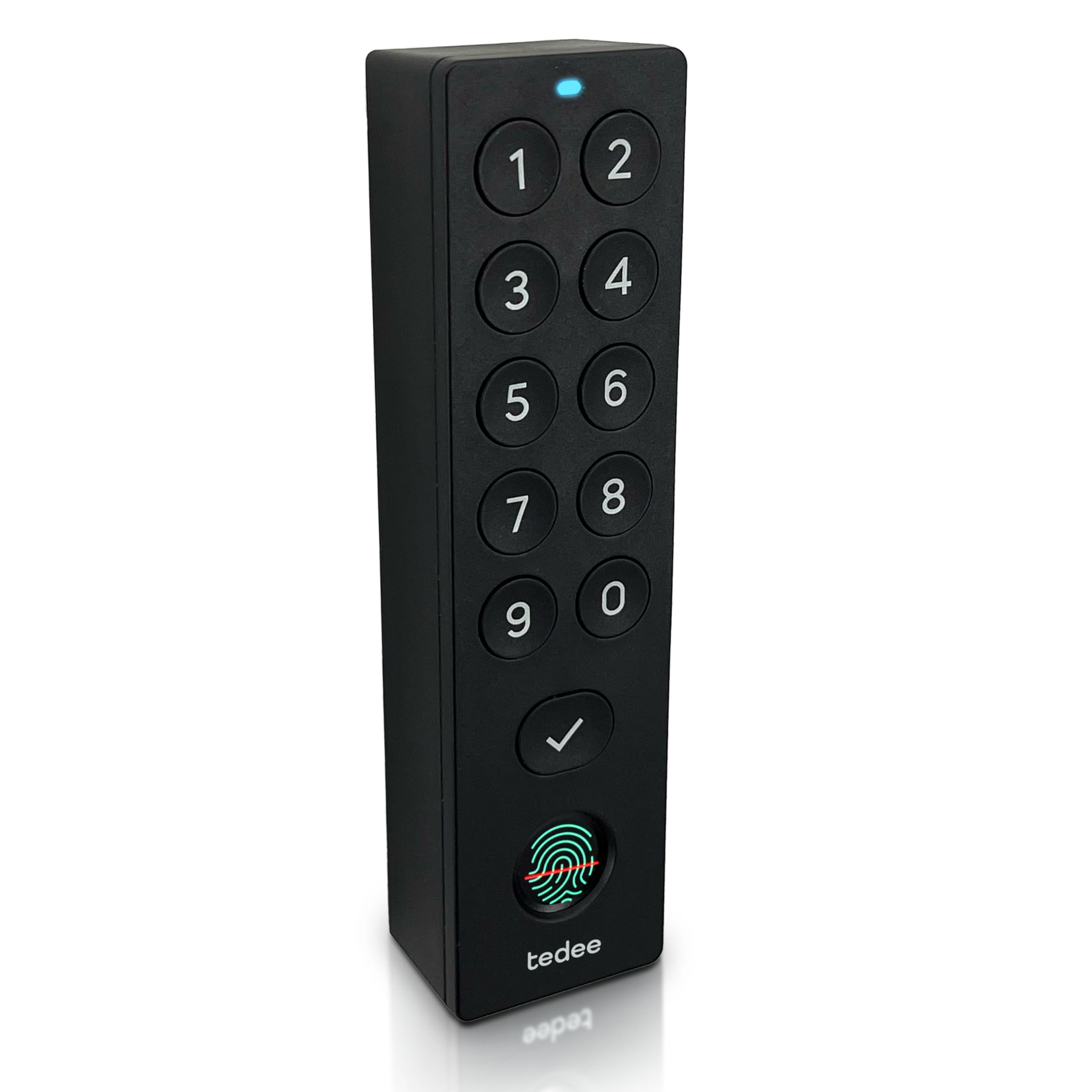 Tedee GO2 Alu Serrure intelligente avec WiFi, cylindre Exxo Smart, empreinte digitale et capteur de porte, sécurité classe 6, accès à distance et verrouillage automatique sans clé | Alexa, Google