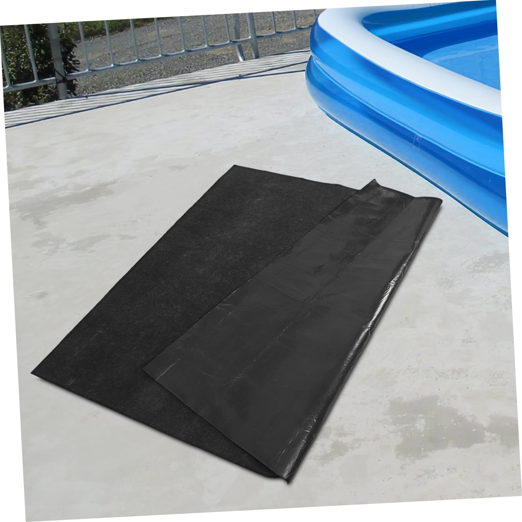 Tapis Gonflable pour Baignoire à Rembourrage Noir 1pc en Feutre Pe