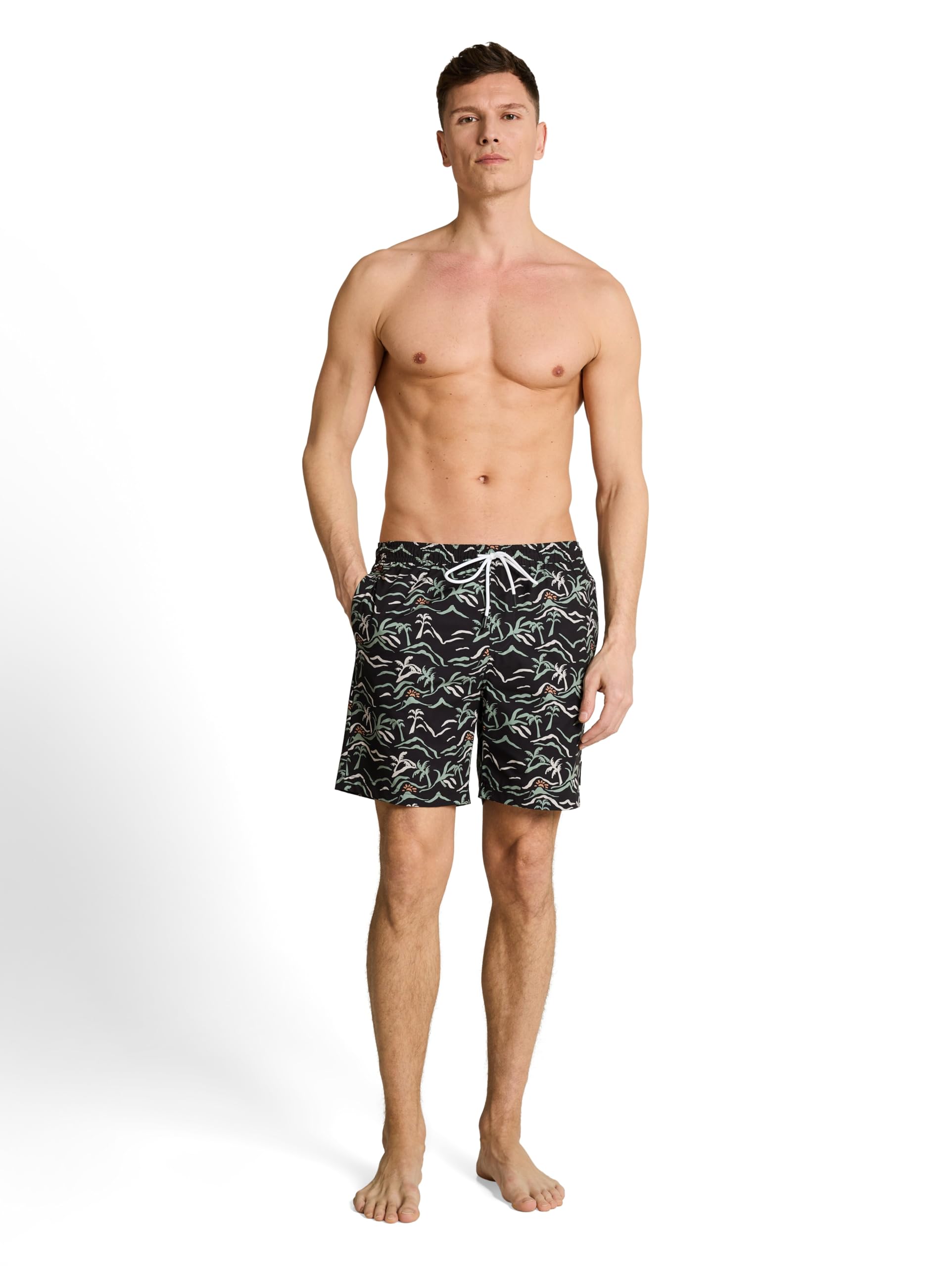 TOM TAILOR Denim Herren 1050192 Badeshorts mit Muster