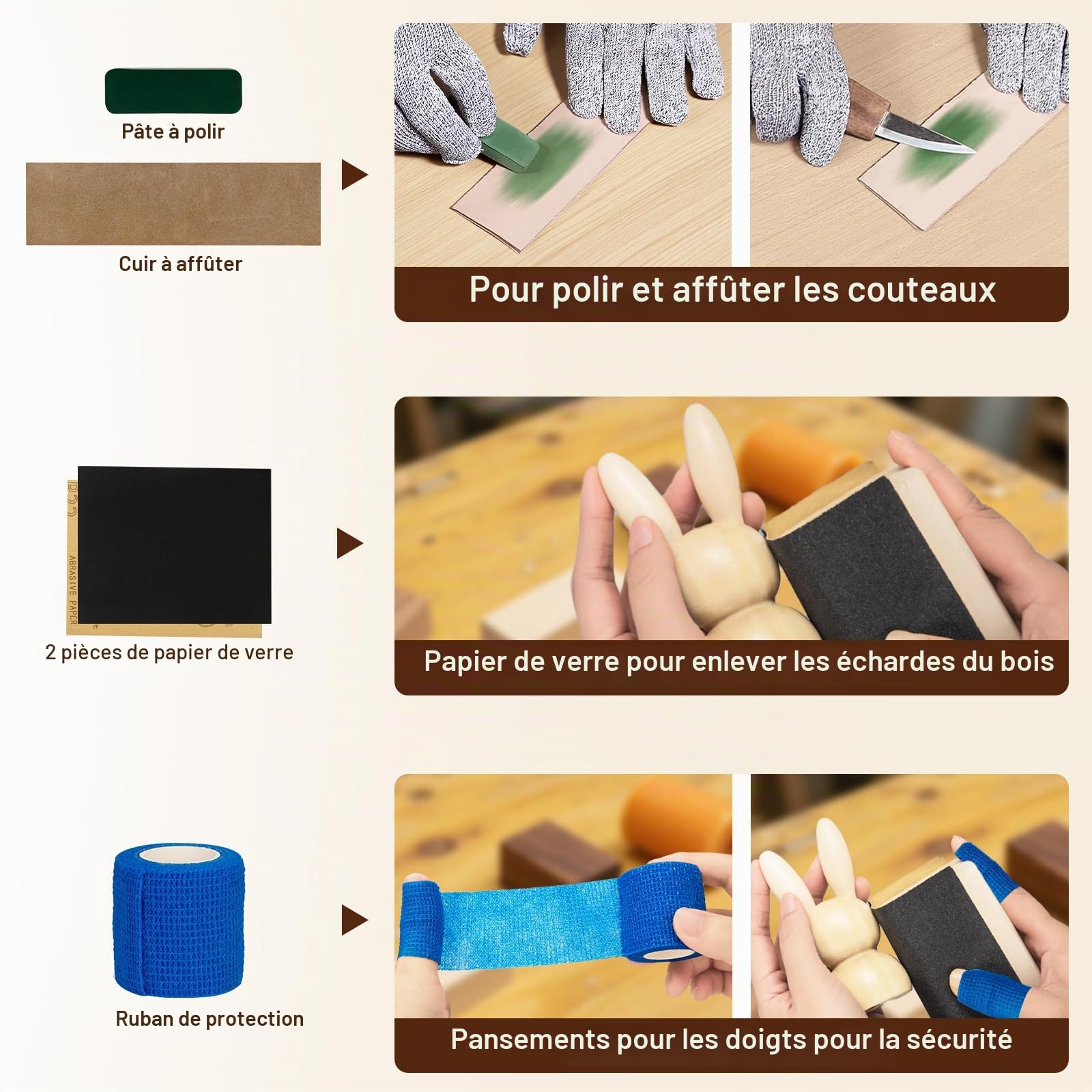TOSUTOKit de Sculpture sur Bois 33 Pièces avec blocs de bois,couteaux et accessoires pratiques pour sculpter en toute sécurité et de manière créative.parfait pour les débutants et comme cadeau créatif