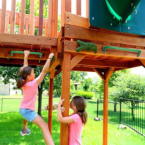 Miniatura 4 de Juego de 2 asas de metal de 17.2 pulgadas para patio de recreo, juego de 2 columpios para exteriores, barra de agarre para niños, barras de mono