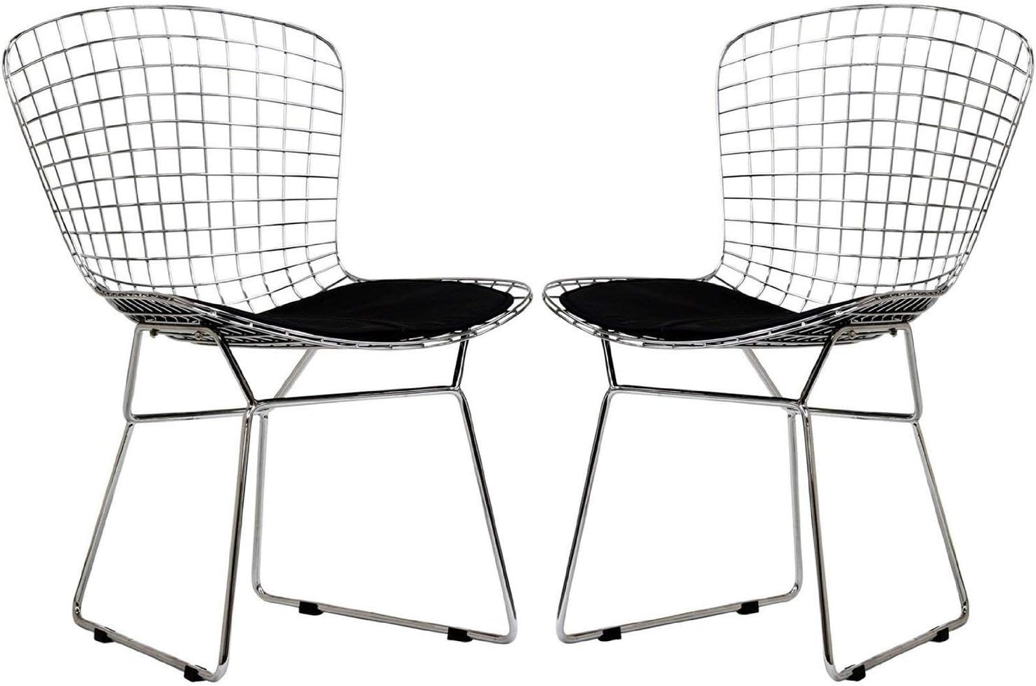 Nicer Interior Set of 2 Replica Harry Bertoia Side Chair Black