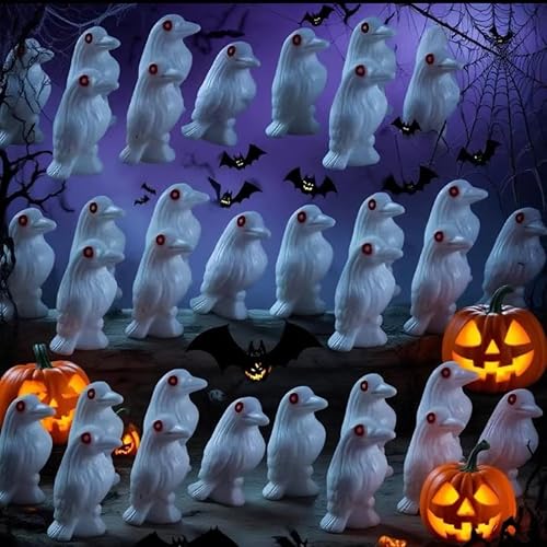 60 Pieces Halloween Crow Statue, Horror Courtyard Outdoor Decoration, Crow