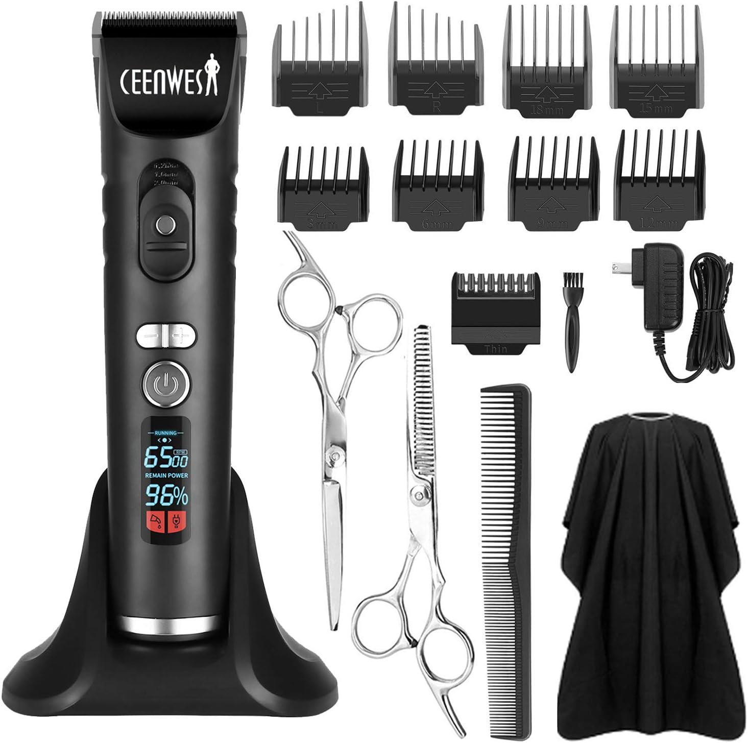 Ceenwes Hair Clippers Heavy Duty Rechargeable Hair Trimmer Cordless