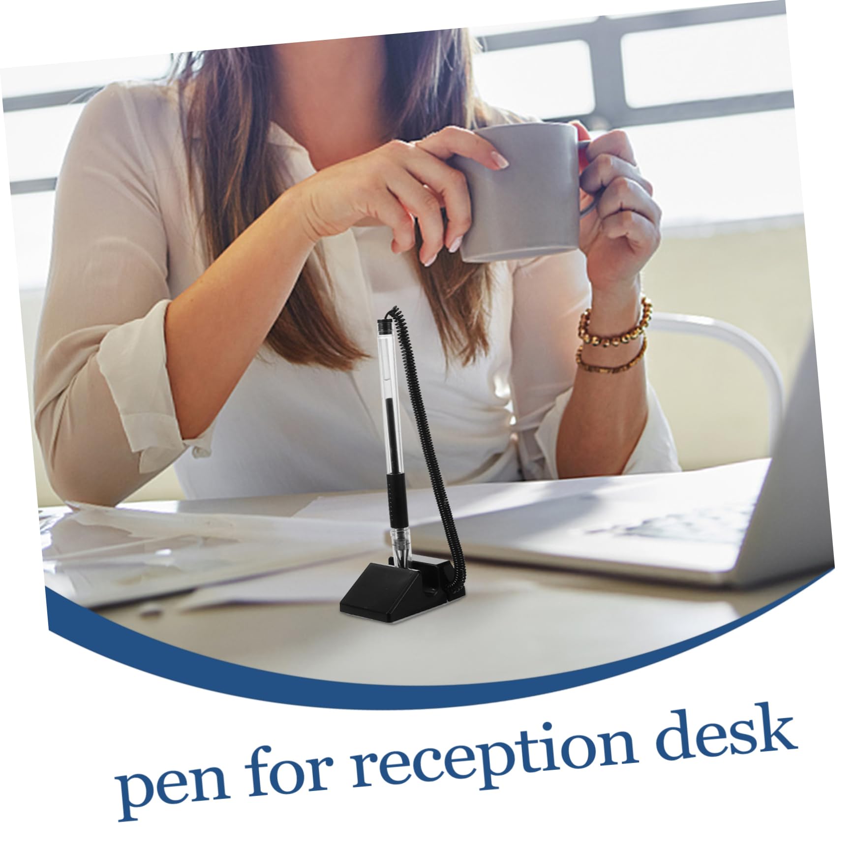 jojofuny 15pezzi Gel Scrivania Con Base Per Reception e Ufficio Penne Per Contatori Blu Nero e Scrittura e Per Professionali