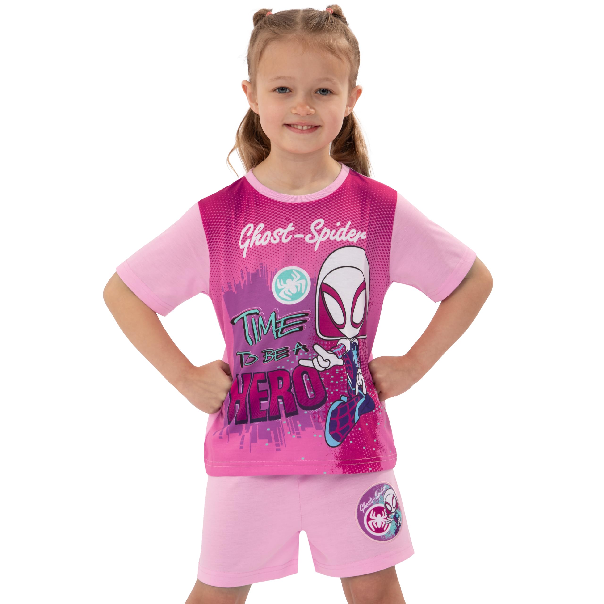 Marvel Pyjama pour Filles, Spidey et Ses Amis Extraordinaires, Ensemble Pyjama Ghost-Spider pour l’Hiver, Tailles de 18 Mois à 8 Ans