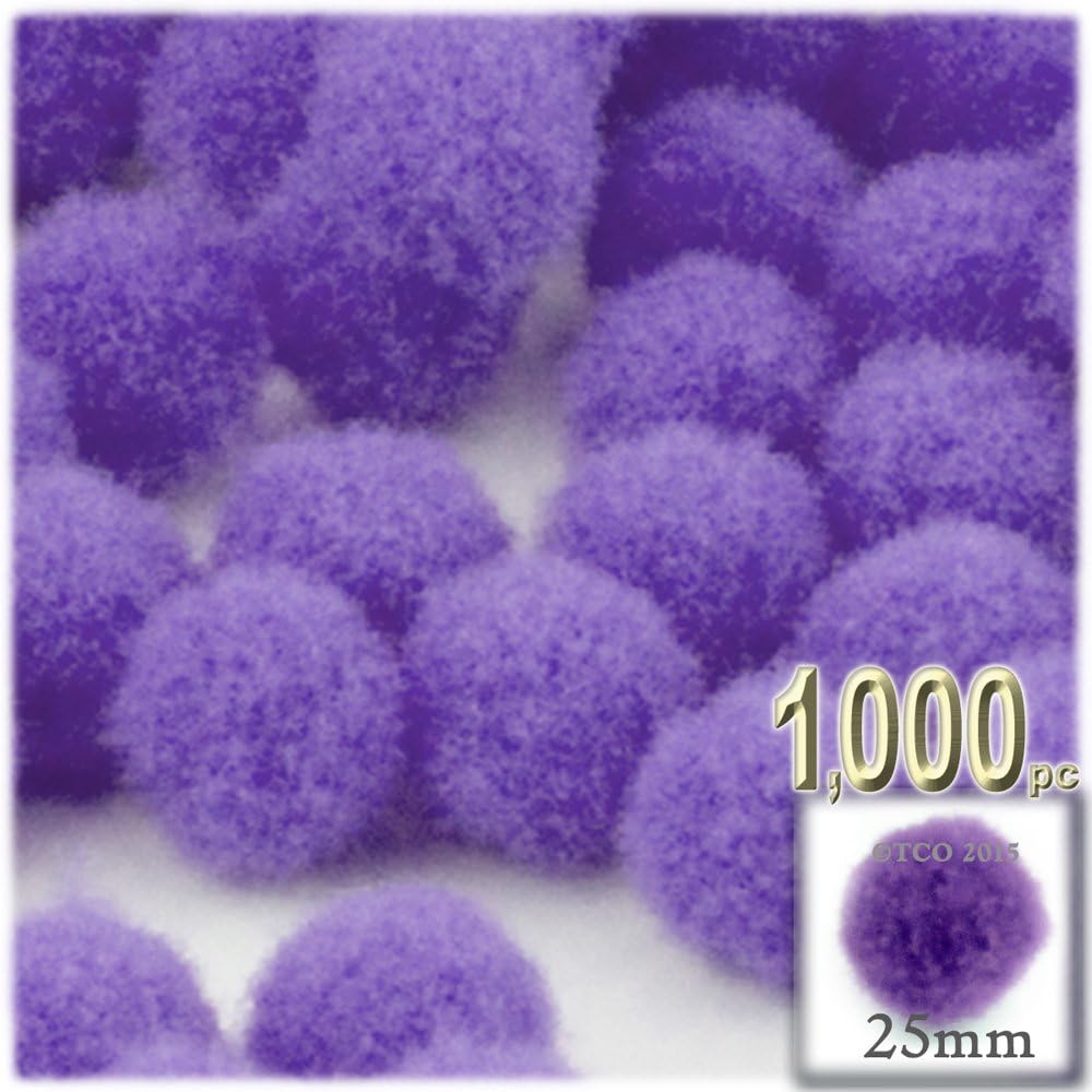 The Crafts Outlet 1,000-Piece Multi Purpose Pom Poms, Acrylic, 25mm/About 1.0-inch, Round, Light Blue