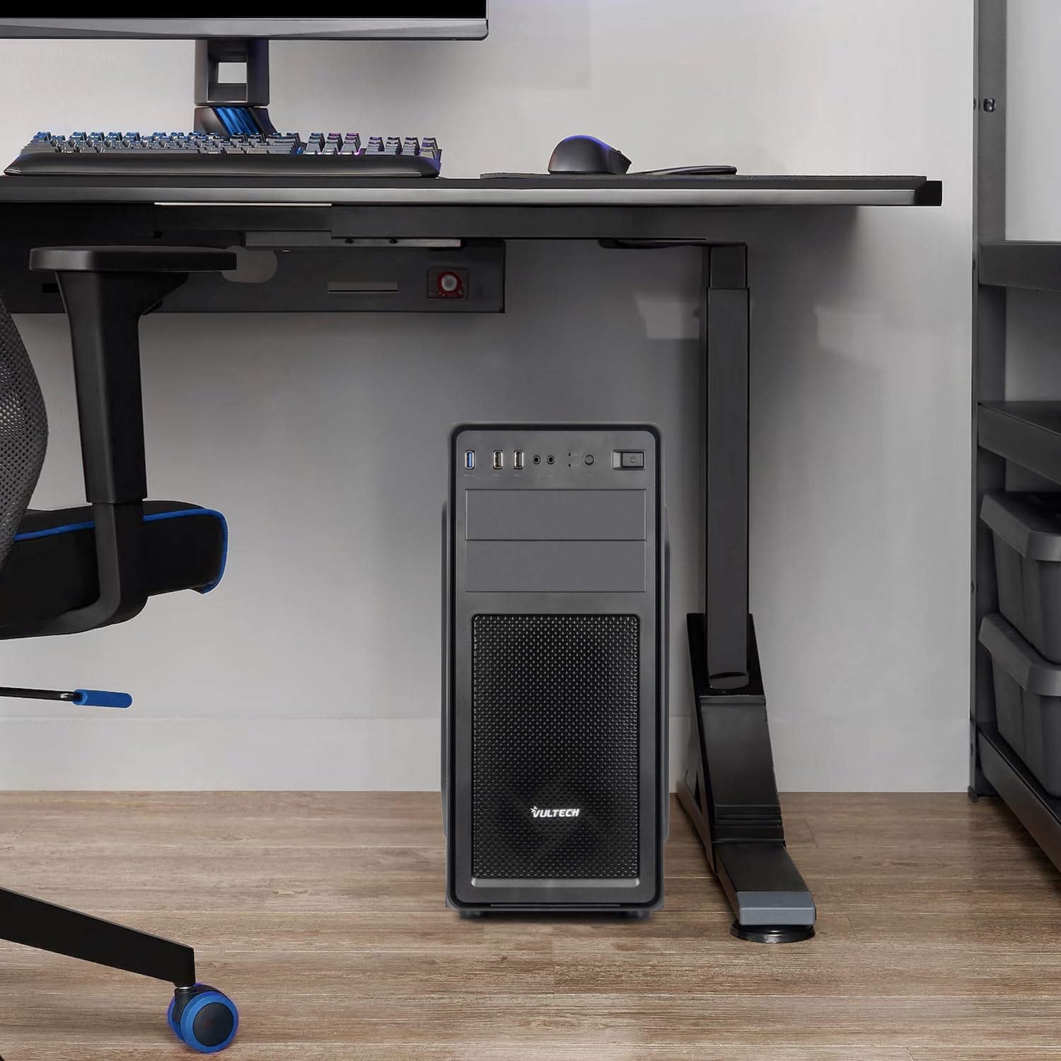 VulTech VCO-A2699 Case ATX senza Alimentatore, Computer Case compatto, Compatibile con MicroATX 1x USB 3.0, 2x USB 2.0, colore nero