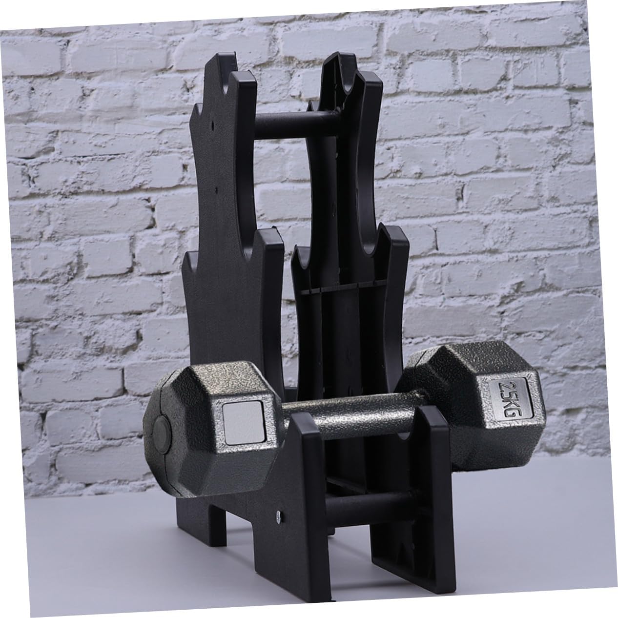 KOMBIUDA 2pcs Plastic Dumbbell Storage Rack Abs Dumbbell Holder Stand for Home Gym Compact Weight Organizer Tree Shape Black