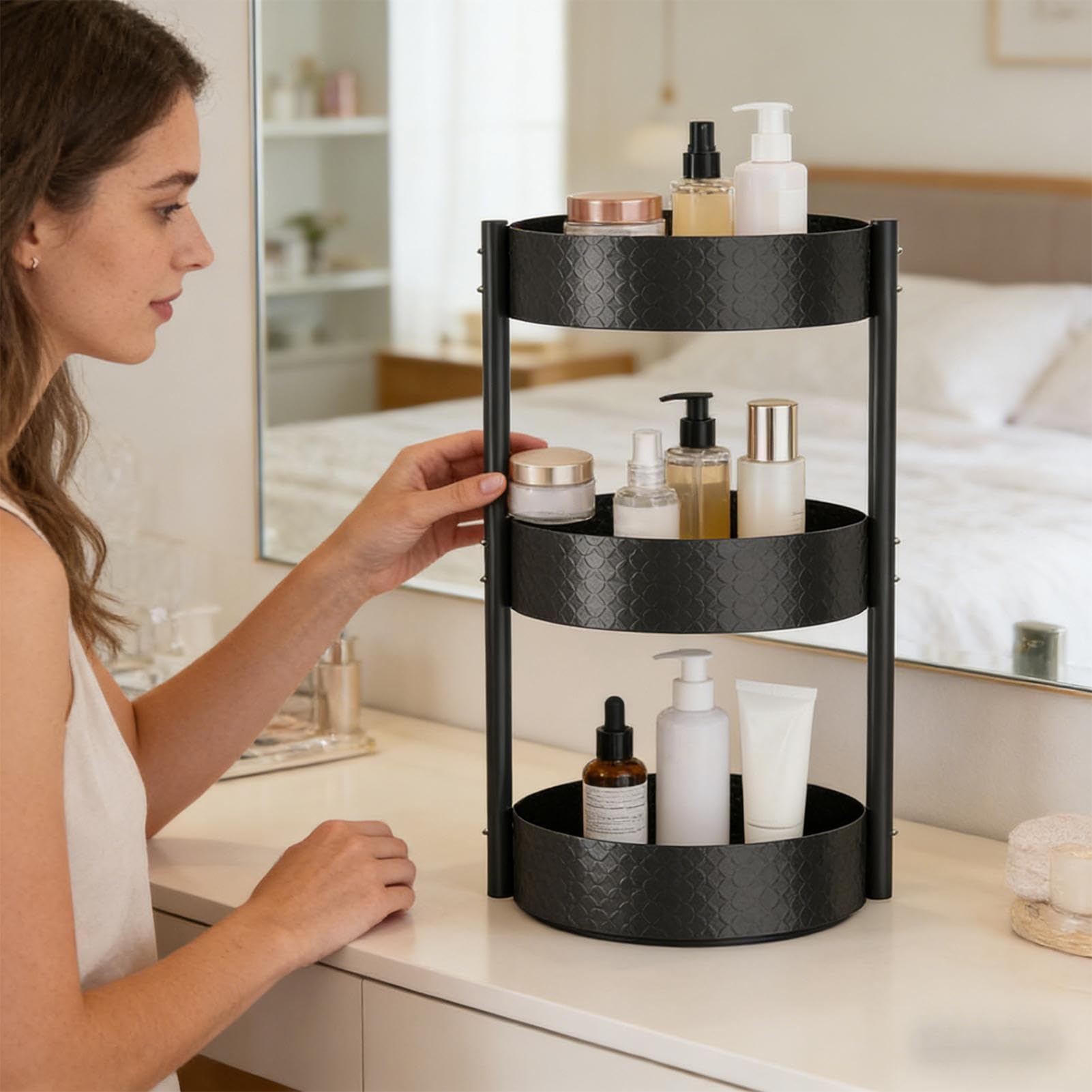 Organizador De Especias Para Armario Bandeja Organizadora Giratoria Para La | Estante De Almacenamiento Para Especias Con Plato Giratorio Para en Refrigerador, Despensa, Encimera, Snack,
