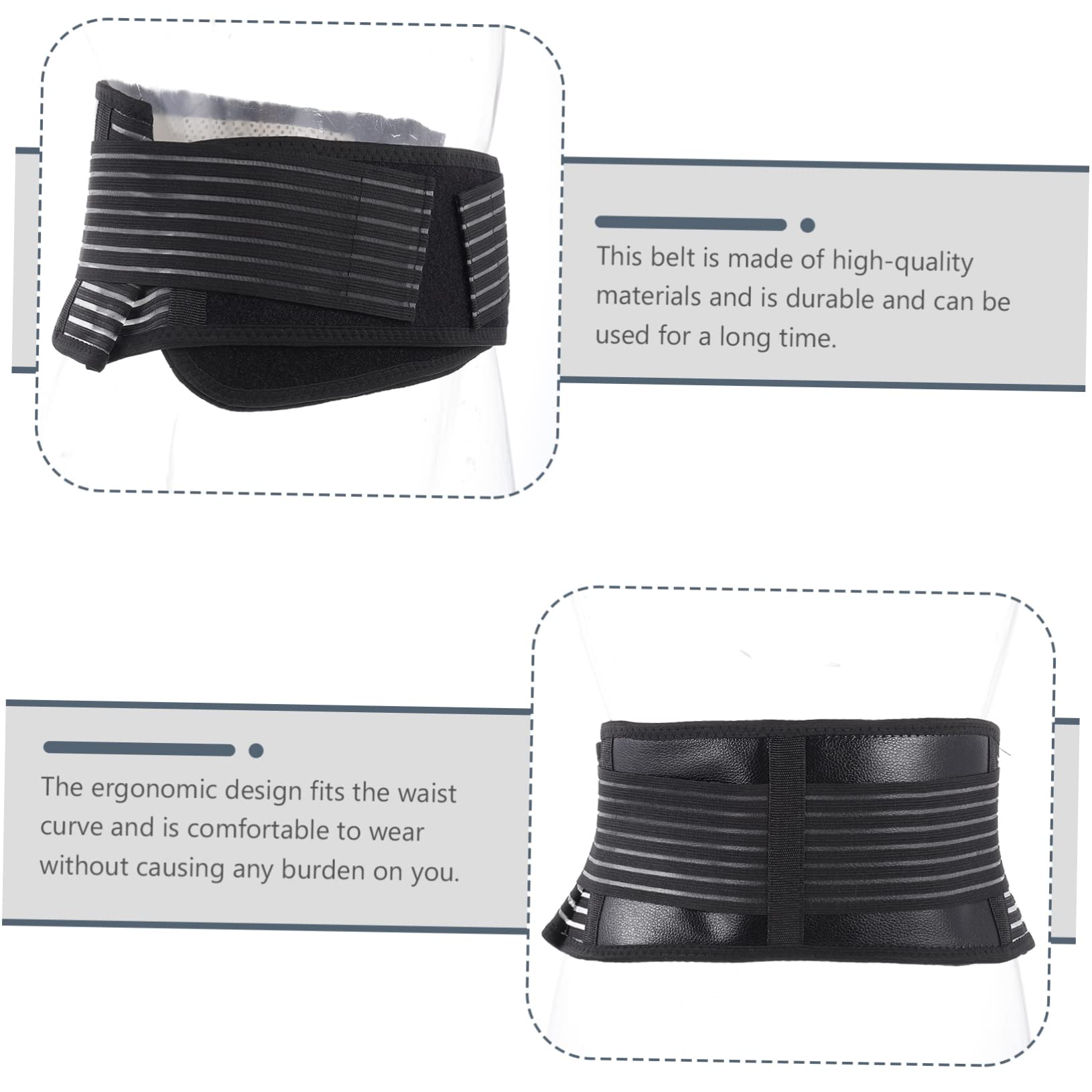 IWOWHERO Comfortable Waist Support Belt for Men Women Heat-activated Lumbar Brace Back