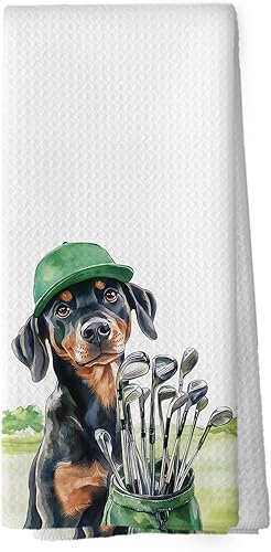 shiviody Golf Dog Kitchen Towels - Doberman Pinscher Dish Towels, Sports Gifts, 