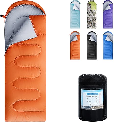 ORTHOMTEX Sacos de Dormir para Adultos, Niños y Niñas - Saco de Dormir Ligero Impermeable para Clima Cálido y Frío con Mochila Compacta, Ideal para