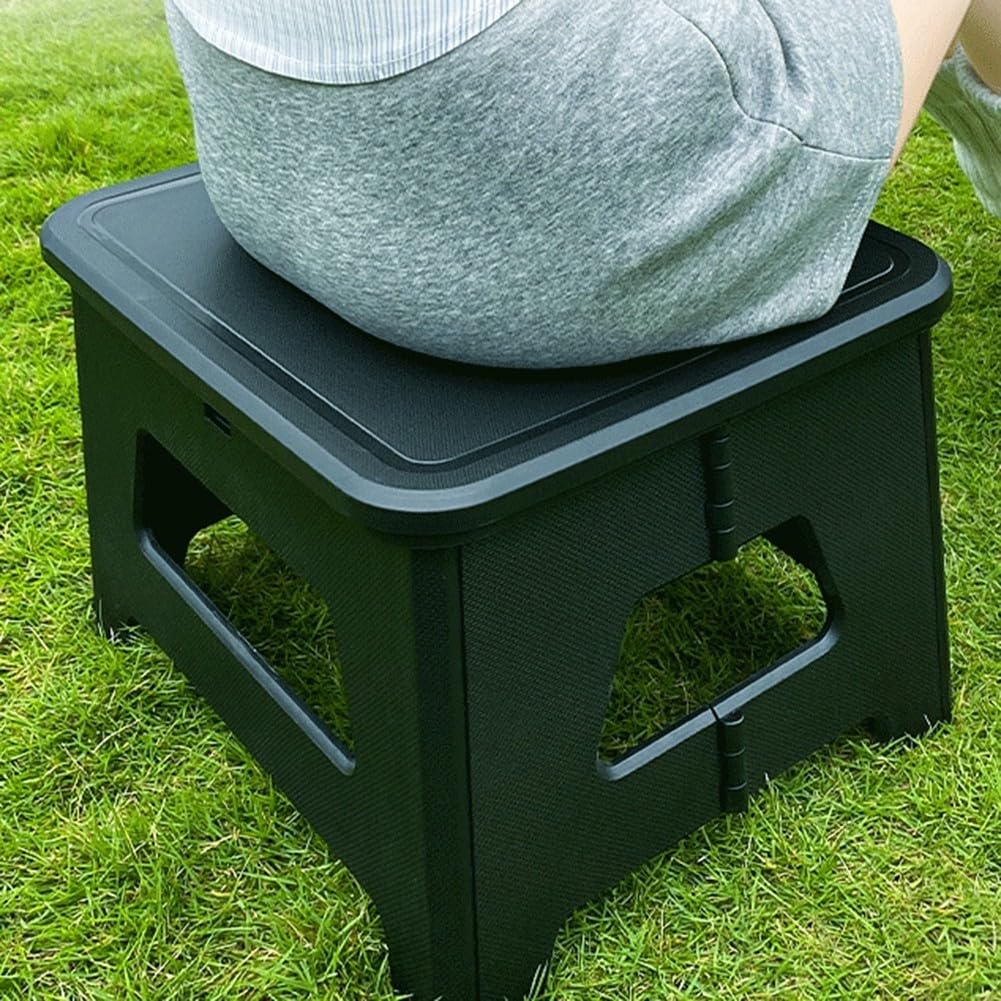 Portable Camping Toilet Chair 100kg Load Stool for RV(Large Black)