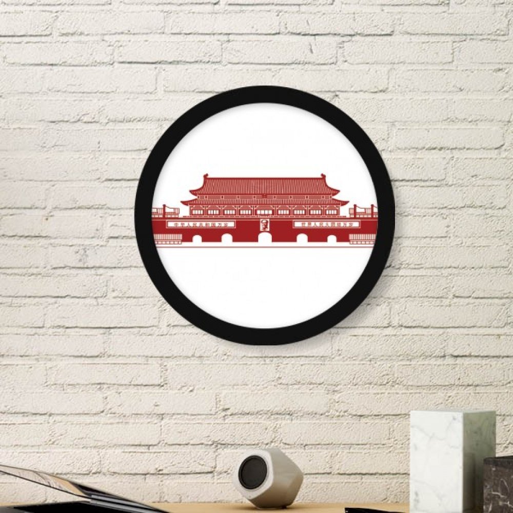 Cadre photo Tiananmen rond en bois pour casser la monotonie des murs vides