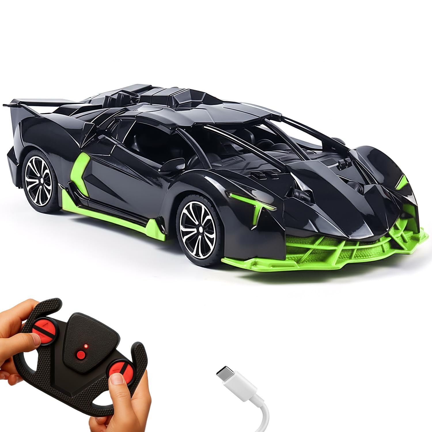 Lifelong Rechargeable Remote Control Car for Kids|2.4GHz, LED Headlights, Upto 120 min Non-Stop Play Time, 125ft Remote Range, Type-C Charging, Anti-Skid Tyres, BIS Certified (LLCRRC01) (Red) — Amazon image 9