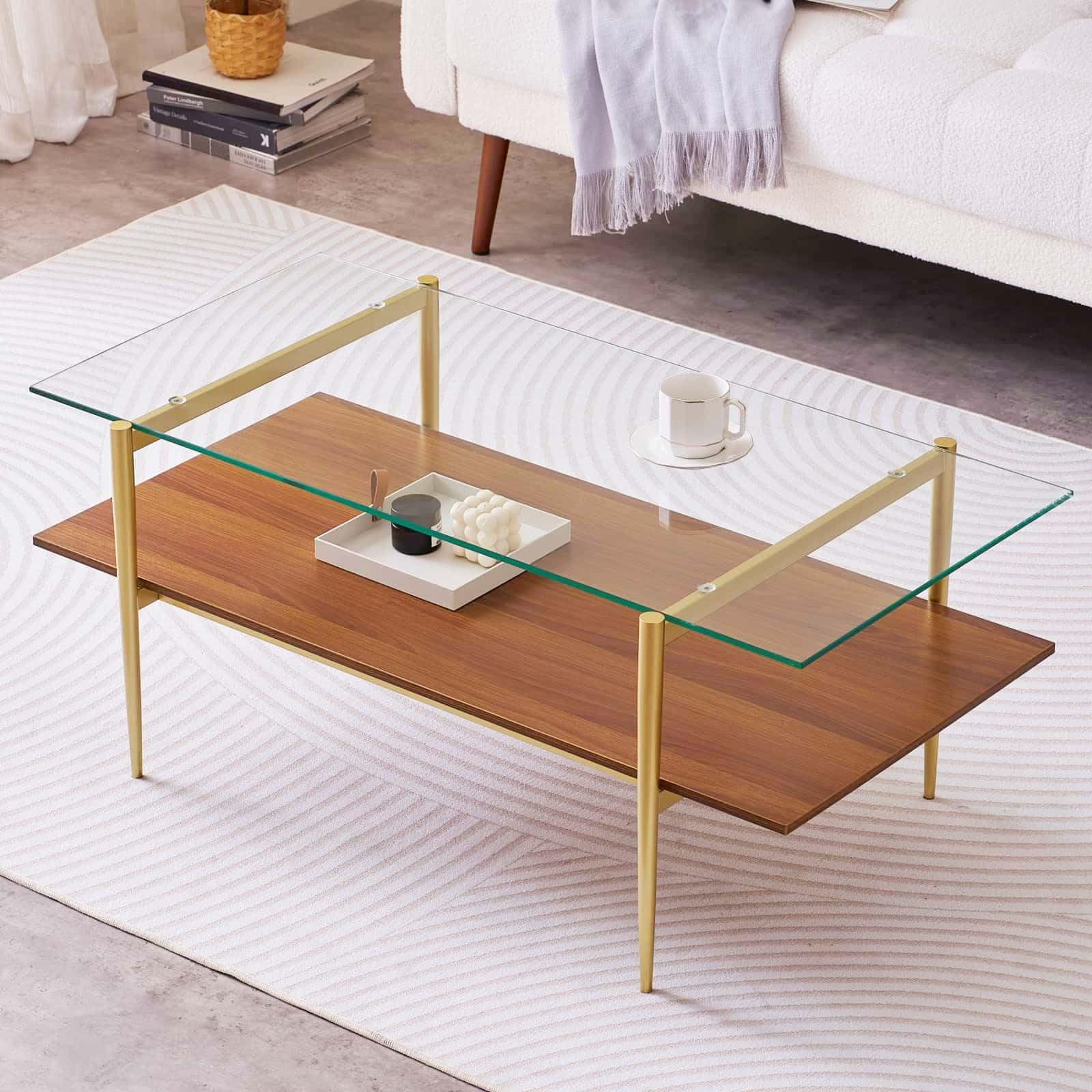 Amazon.com: LumFurn Rectangle Coffee Table, Mid-Century Modern