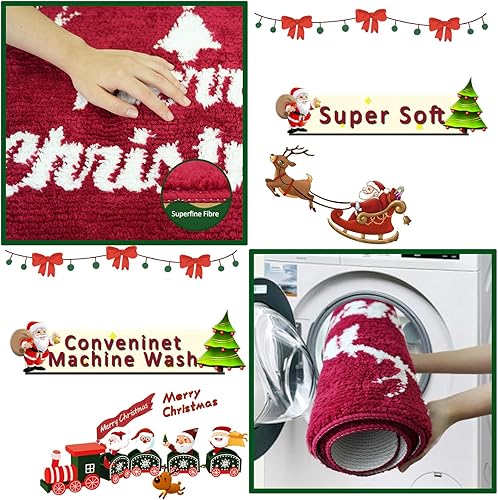 Miniatura 7 de wyewye Christmas Bathroom Rugs,Ultra Soft Christmas Bathroom Rugs Sets 1 Piece, Super Absorbent and Thick, Non-Slip,Machine Washable,Bath Mats for