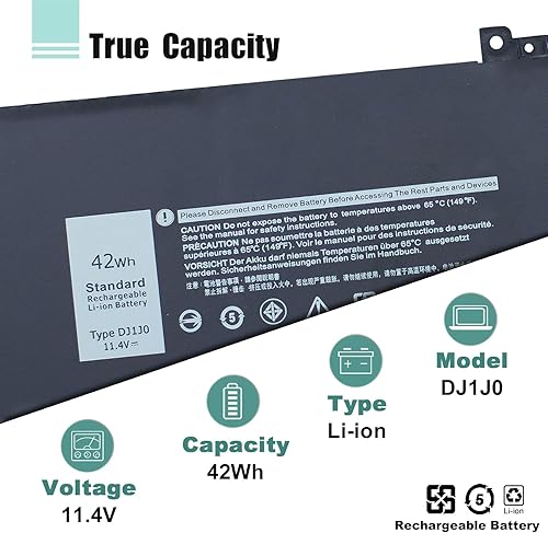 Miniatura 2 de BOWEIRUI DJ1J0 PGFX4 - Batería para portátil Dell Latitude 12 7480 7490 7280 E7280 7290 E7290 13 E7380 E7390 7380 7390 14 E7480 E7490 Series P2 8S