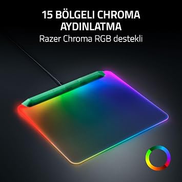 Razer Firefly V2 Pro Phantom Green Edition - Chroma RGB Tam Aydınlatmalı Oyun Mouse Mat (USB 2.0 Bağlantı Noktası, Mikro Dokulu Yüzey, Kaymaz Taban) Phantom Green