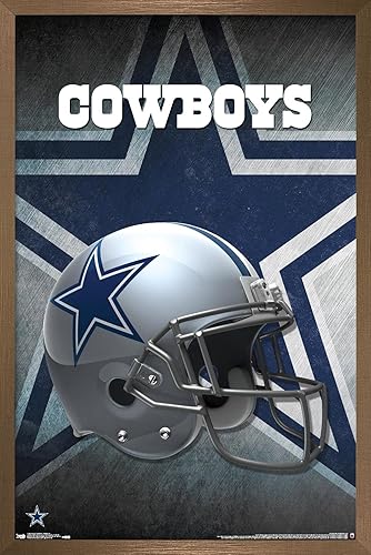 Miniatura 33 de Trends International NFL Dallas Cowboys - Póster de pared con casco 16, 22.375 x 34 pulgadas, versión enmarcada plateada Versión con marco plateado