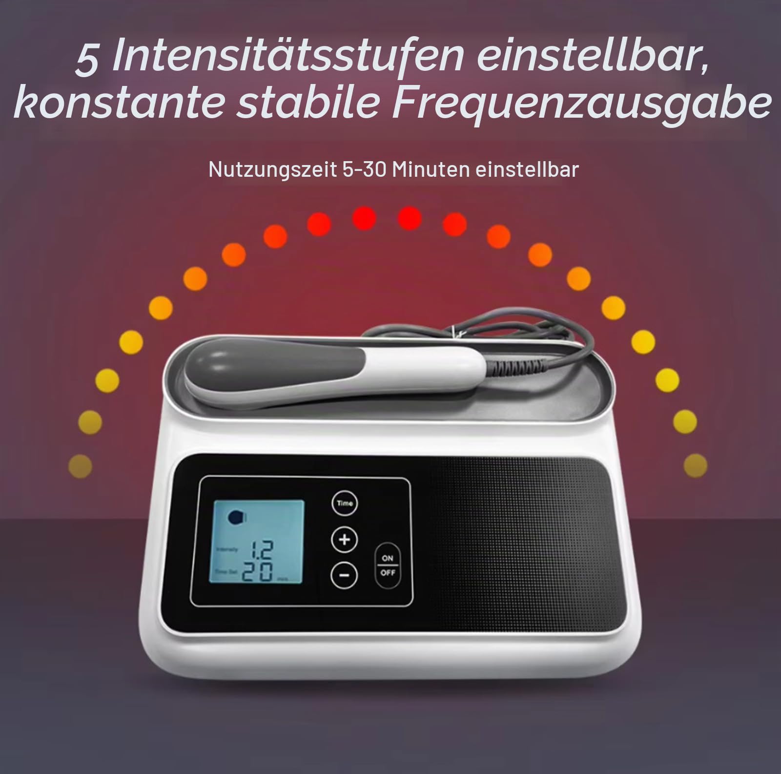 Physiotherapie Gerät - Ultraschall Therapiegerät Massagegerät zur Linderung von Muskel- Gelenkschmerzen mit 5 Intensitätsstufen & 6 Timer für Muskel Schmerz Nerven Entspannung