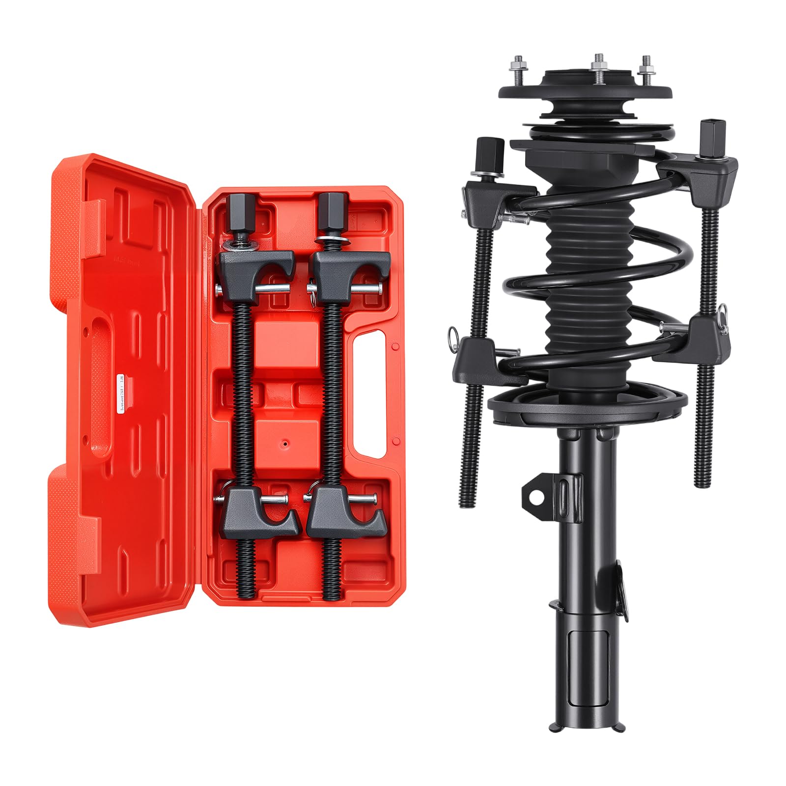 VEVOR Compressore per Molle Ammortizzatori Set 2 Pezzi, Utensile per Compressione di Molle Elicoidali Corsa Max. 264 mm, Compressore per Smontaggio Ammortizzatori per Auto, Camion