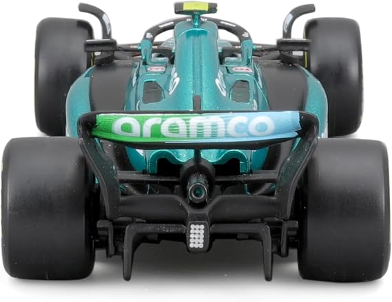 BBurago - Aston Martin AMR23#14 Alonso - Realistic Car Model F1 in 1:43 Scale, Replica Diecast with Official Aston Martin License, Recommended Age 3+ Years