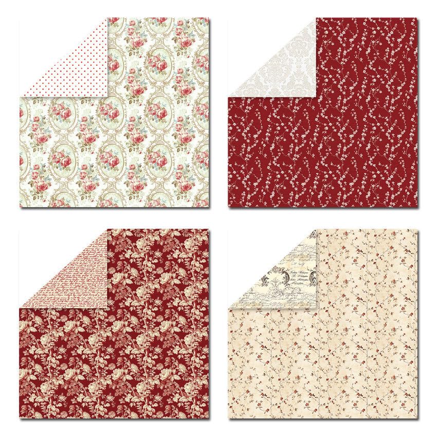 Vintage Bohemian Scrapbook Paper 12x12 - 24 Sheet Double-Sided Bobo Floral Pattern Paper Pad