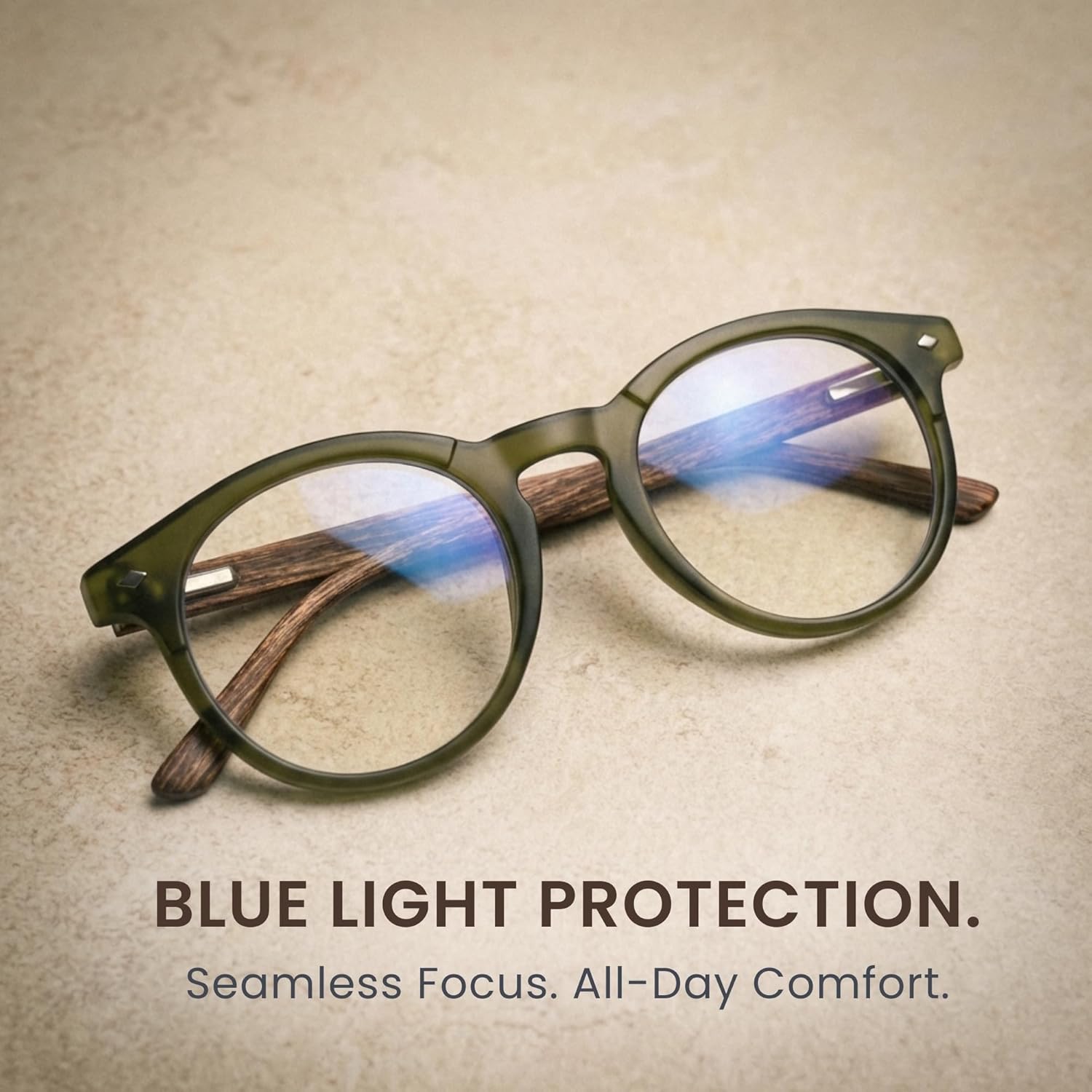 2SeeLife Large Round TR-90 Reading Glasses for Men & Women – Medium-Large Fit, Durable, Spring Hinges, Blue Light Readers, Green, +2.00