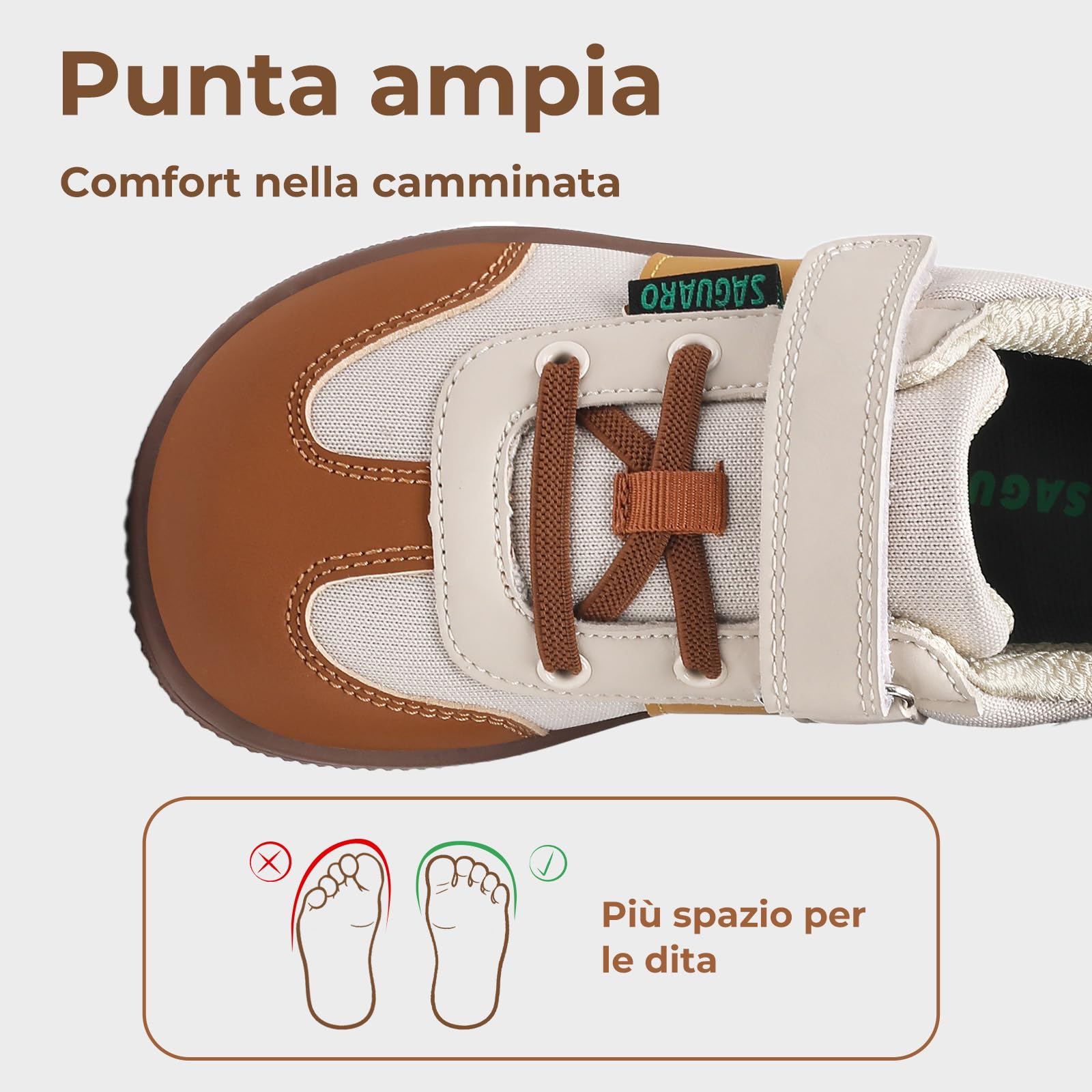 SAGUARO Scarpe Barefoot Bambini Scarpe Minimaliste Leggere Sneakers con Punta Larga e Suola Zero Drop,Gr.25-35