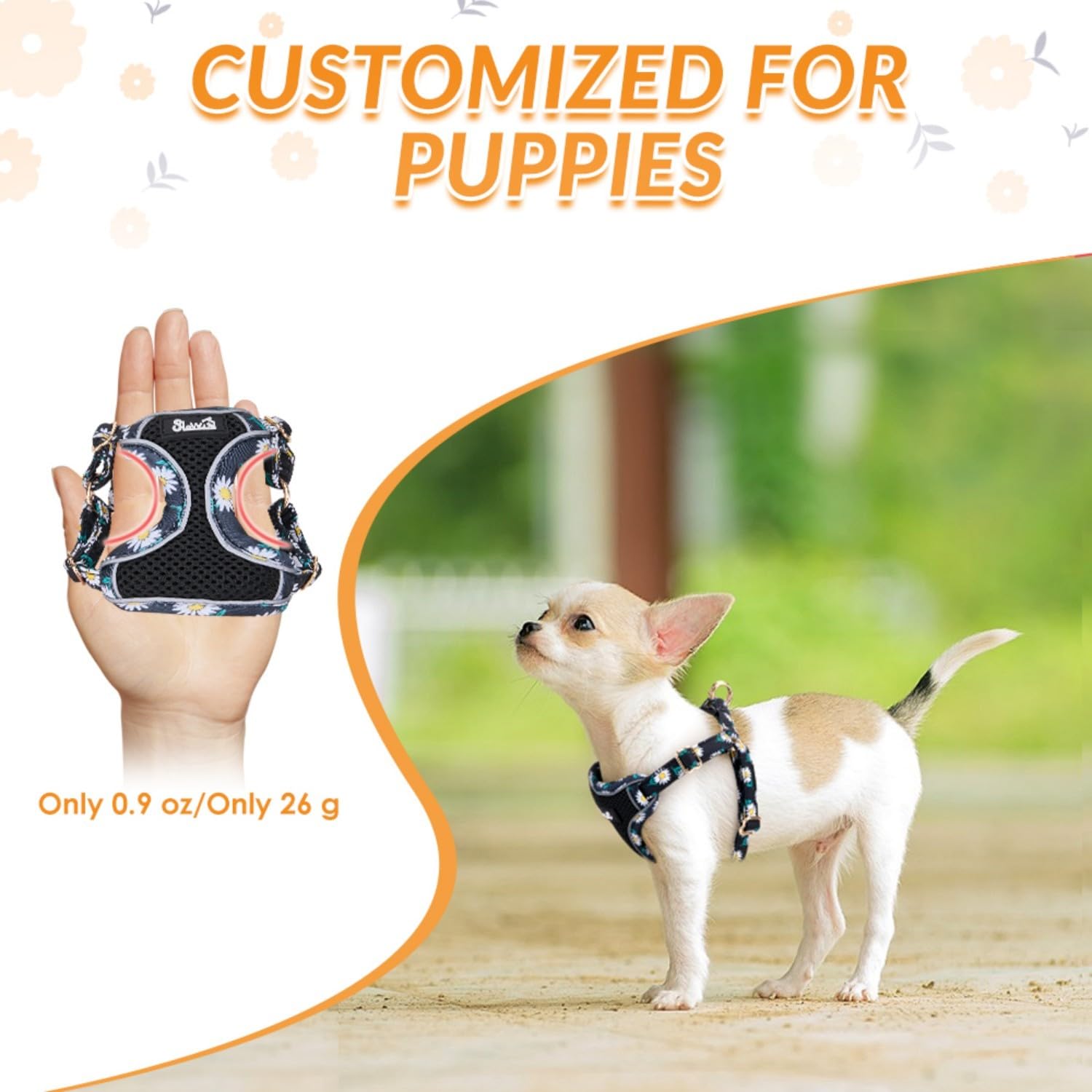 SlowTon Harnais pour Chien sans Traction avec Laisse - Harnais pour Chiot Respirant réglable, réfléchissant pour Animaux de Compagnie pour Petits Chiens de Taille Moyenne Formation