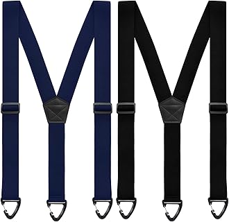 2 Pcs Men's Hidden Suspenders Y Back Under Clothing 1.5 Inch Wide Heavy Duty Adjustable